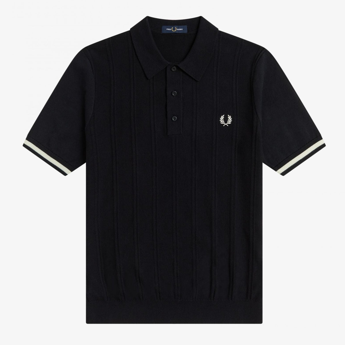 Fred Perry Tipping Texture Polo - Black