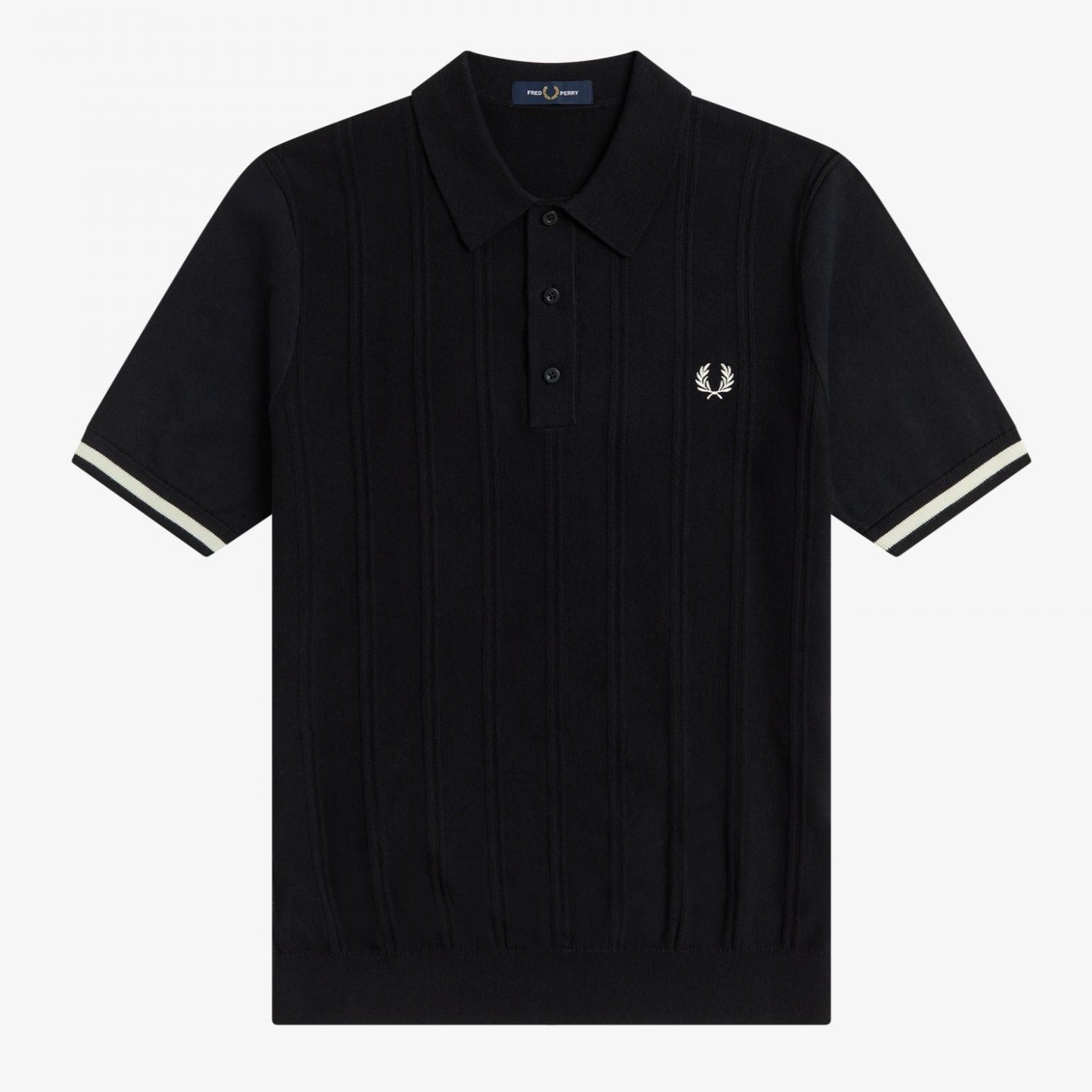Fred Perry Tipping Texture Polo - Black