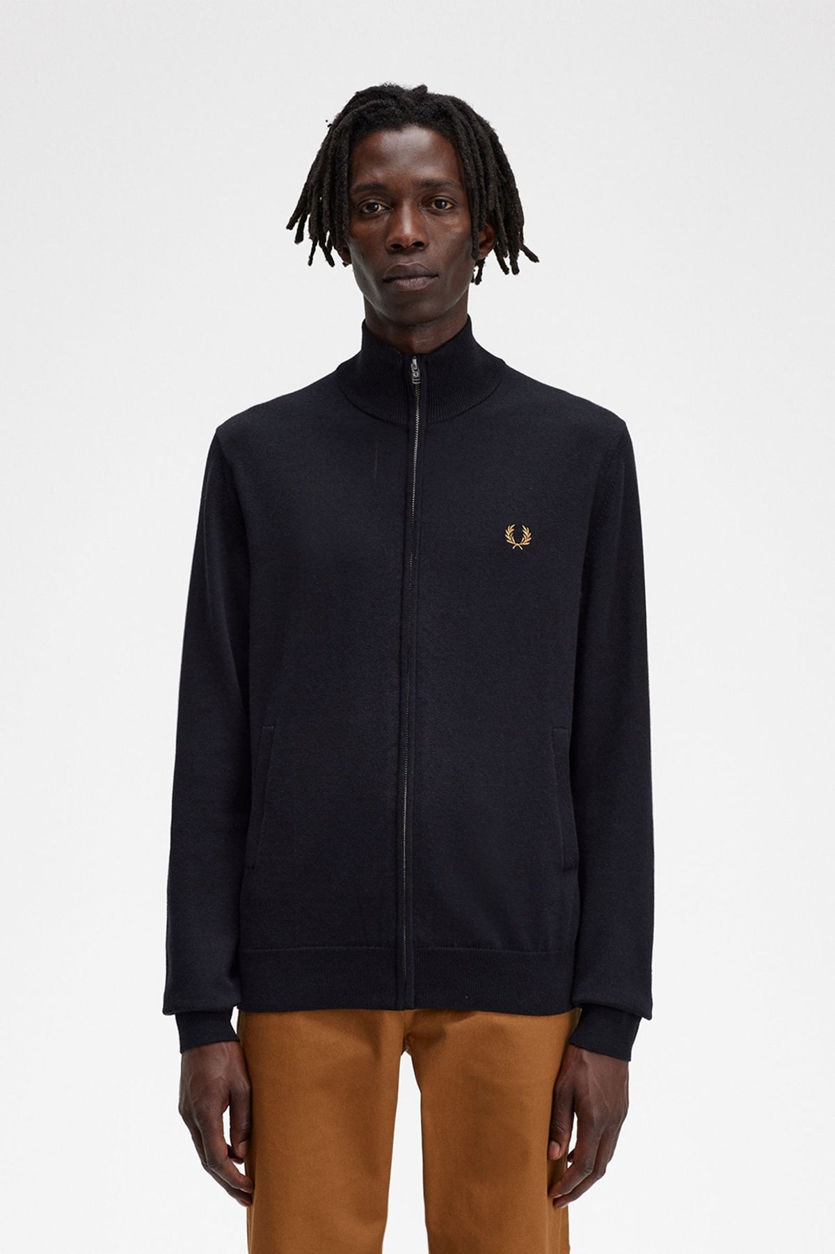 Fred Perry Classic Zip Through Cardigan - Black
