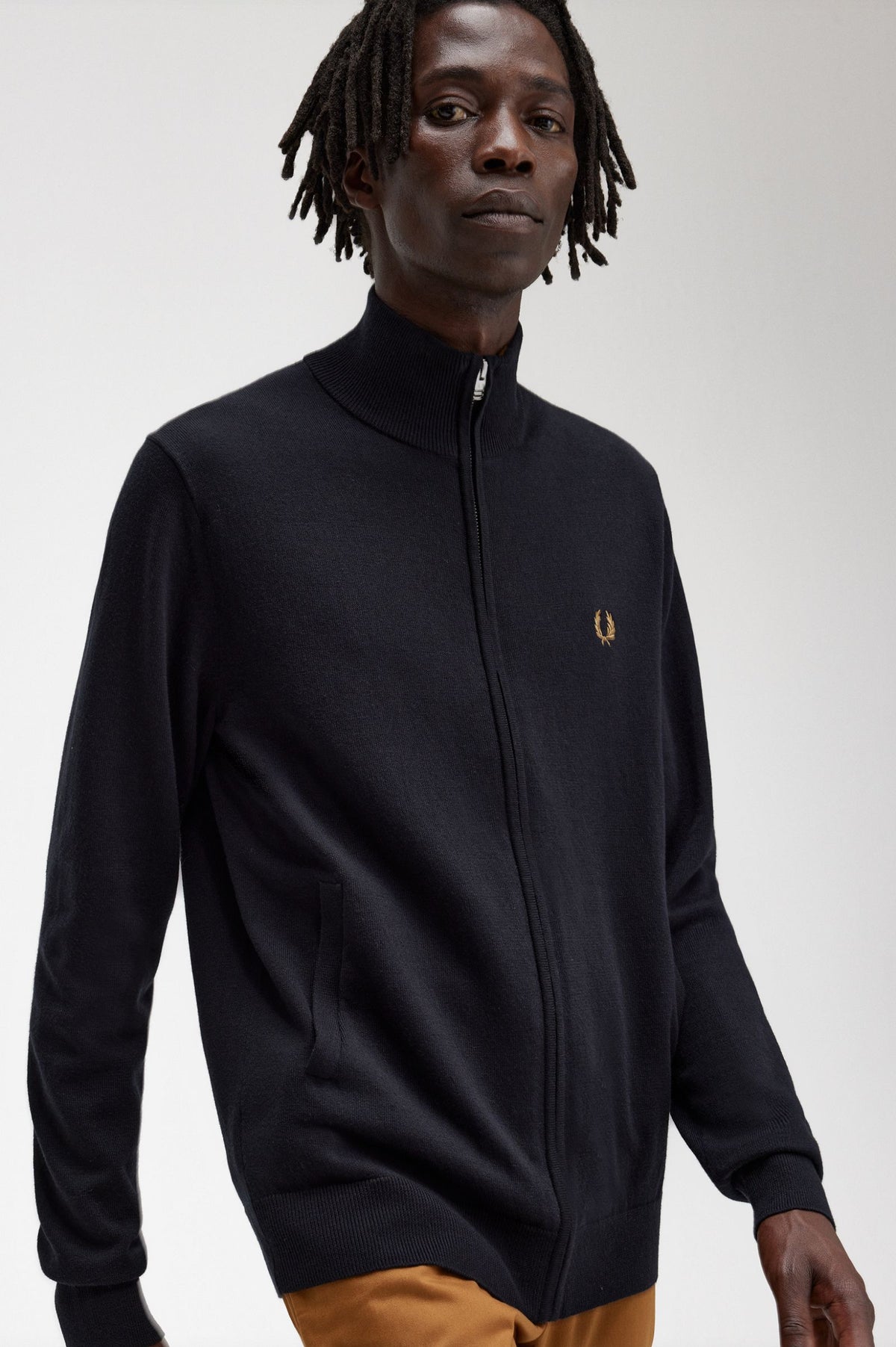 Fred Perry Classic Zip Through Cardigan - Black