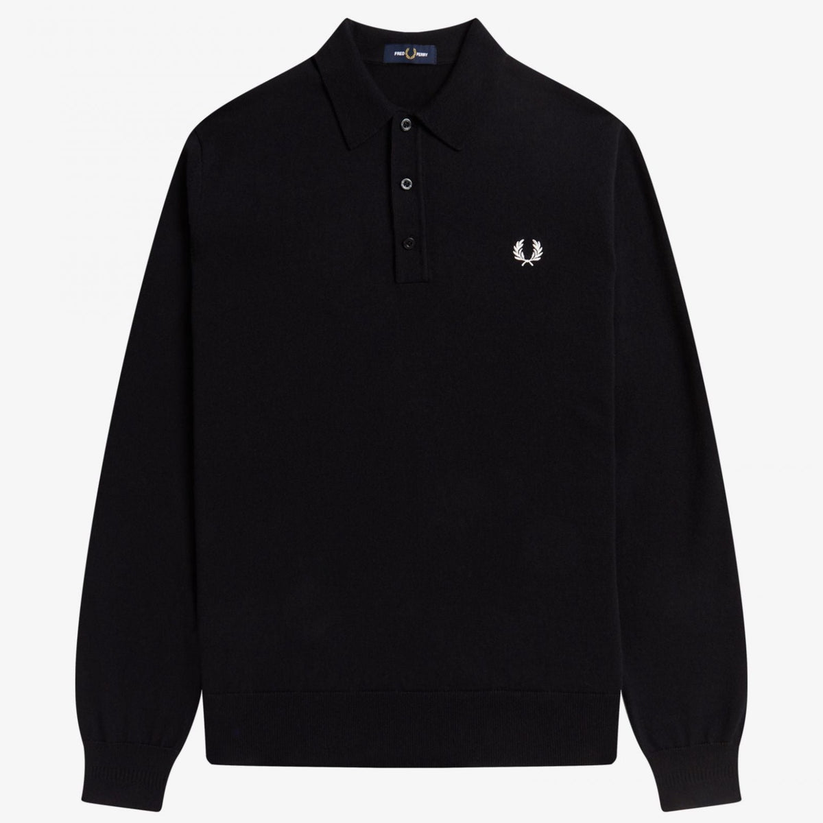 Fred Perry Classic Knitted Shirt LS - Black
