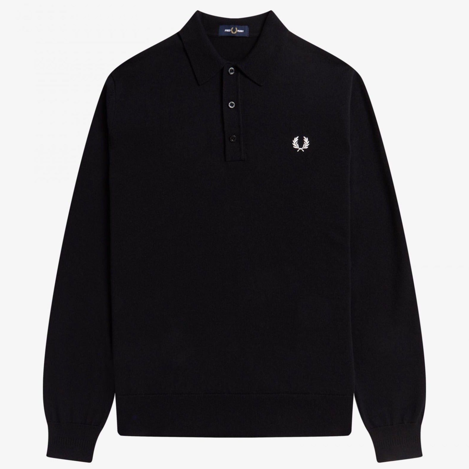 Fred Perry Classic Knitted Shirt LS - Black
