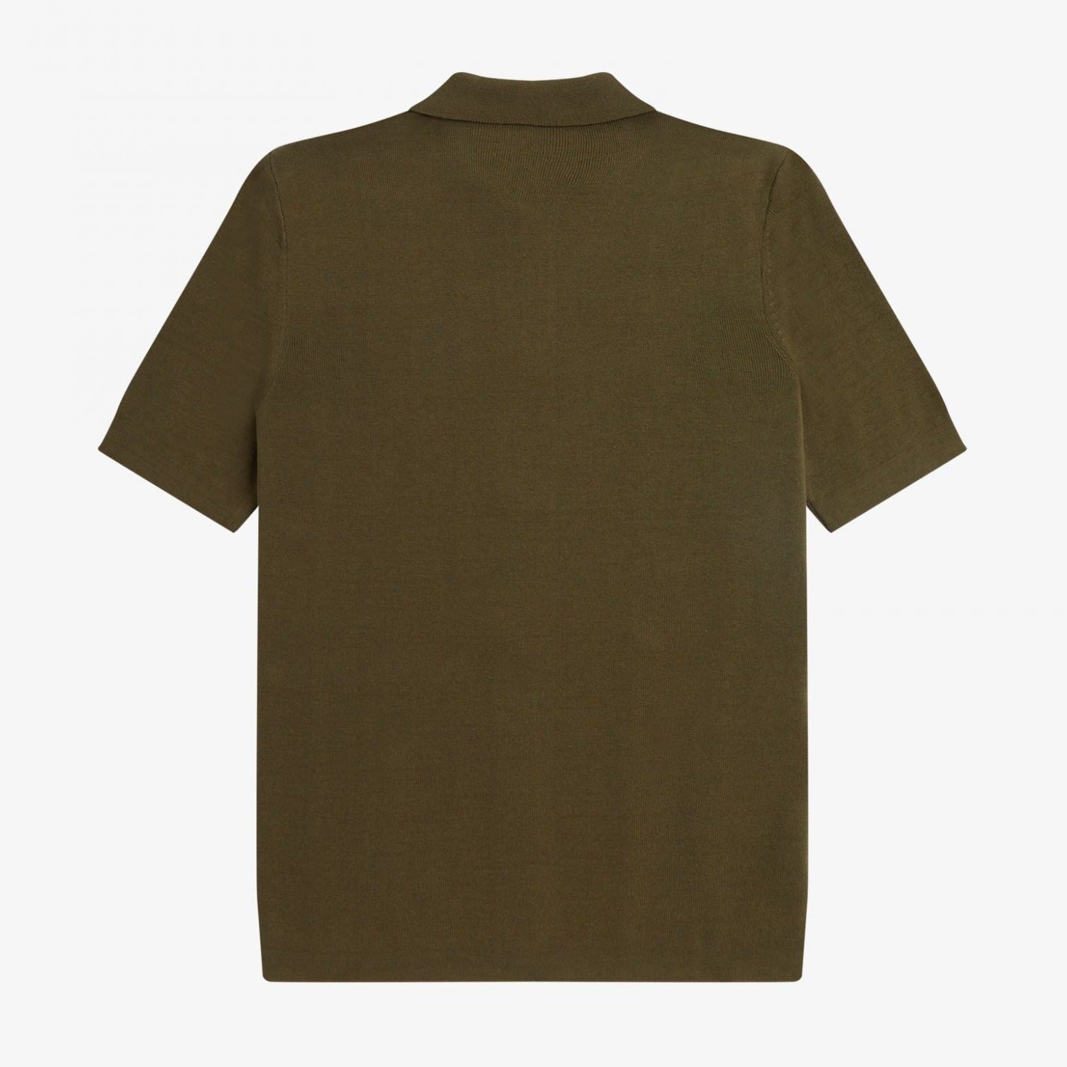 Fred Perry Button Through Knitted Shirt - Uniform Green