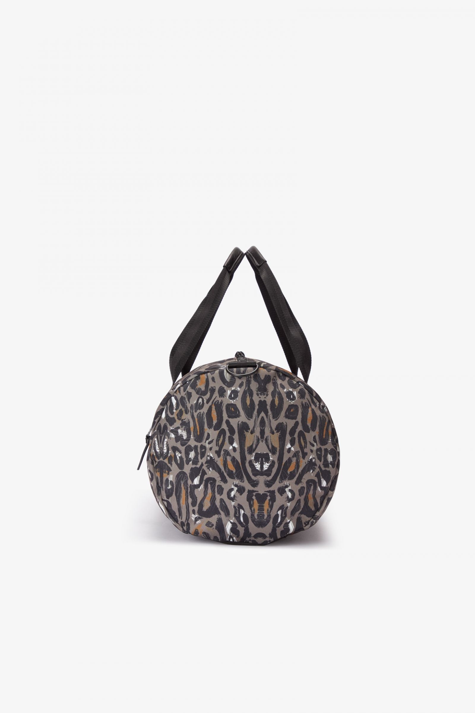 Buy the Fred Perry Leopard Print Barrel Bag - Black Iris