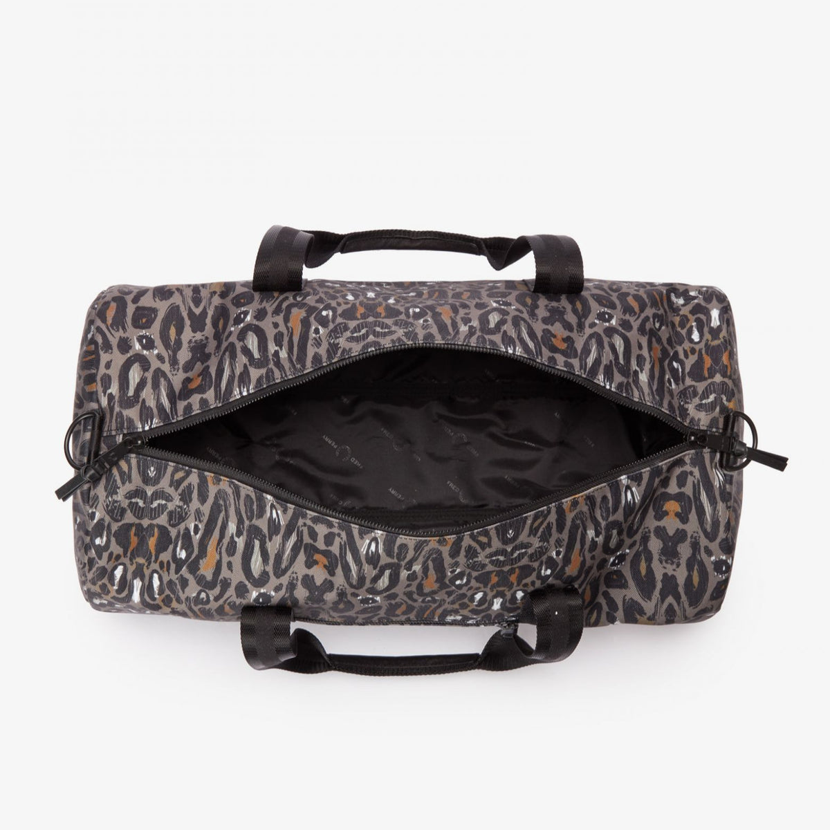 Fred Perry Leopard Print Barrel Bag - Black Iris