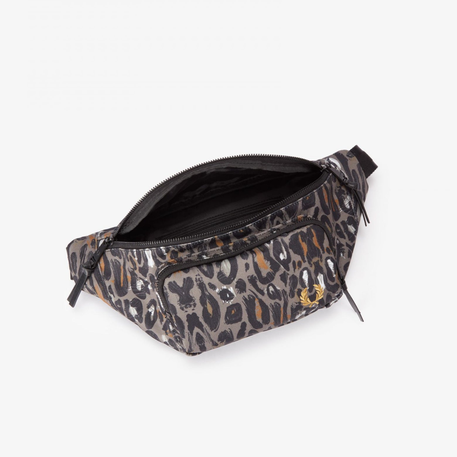 Fred Perry Leopard Print Crossbody Bag - Black Iris