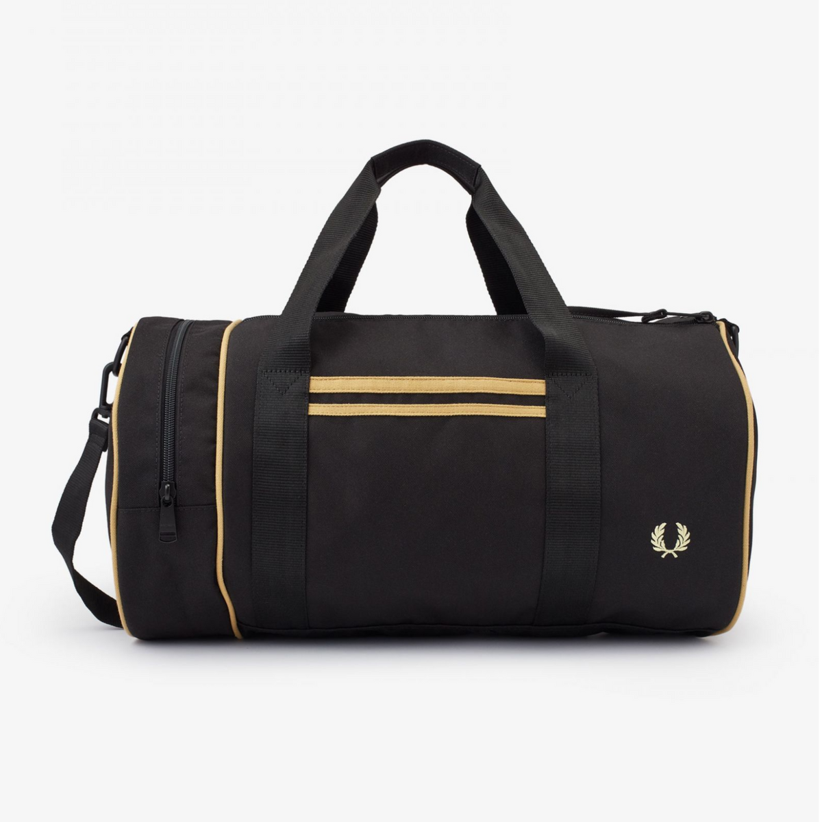 Fred Perry Tipped Barrel Bag Black / Champange