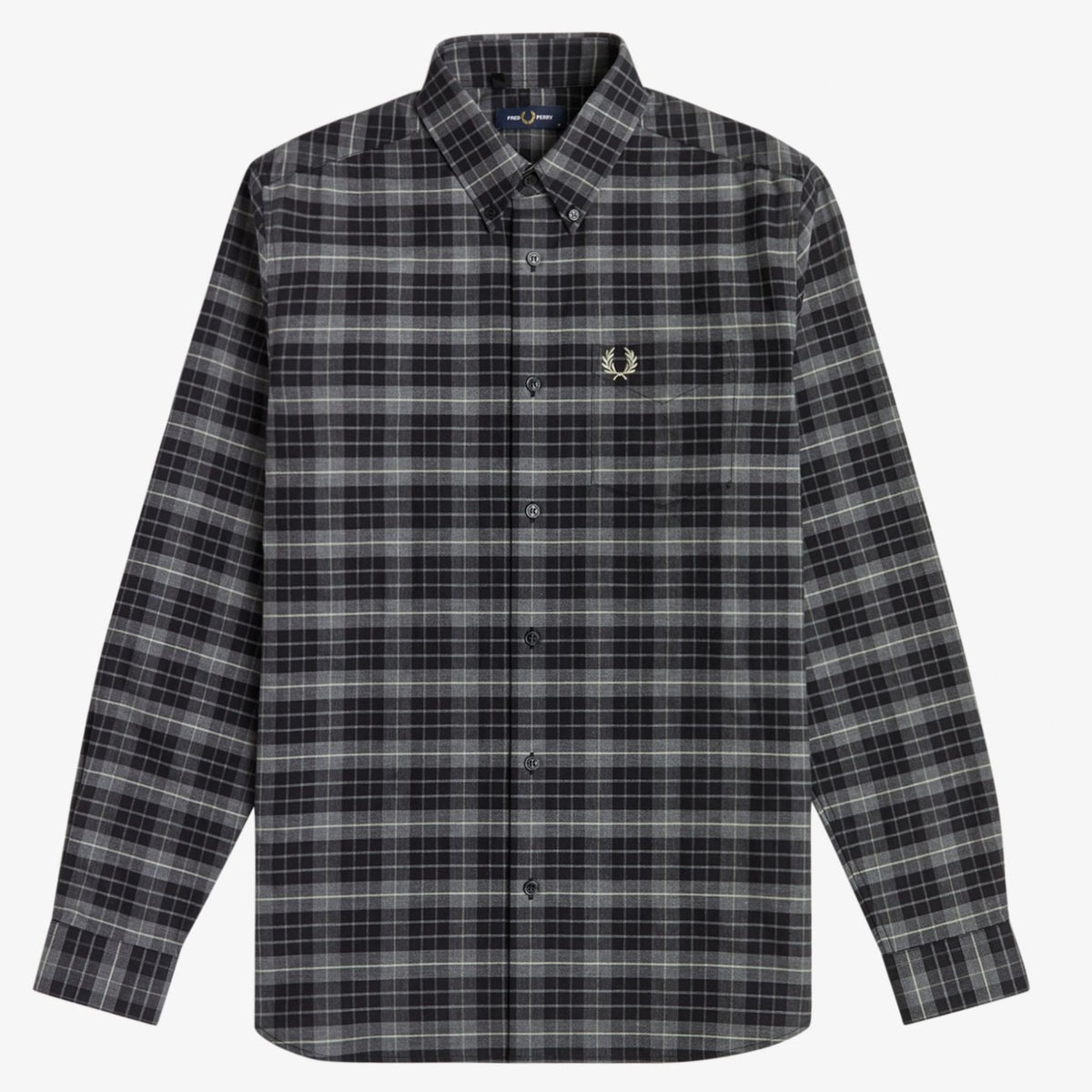 Fred Perry Tonal Check Shirt - Black