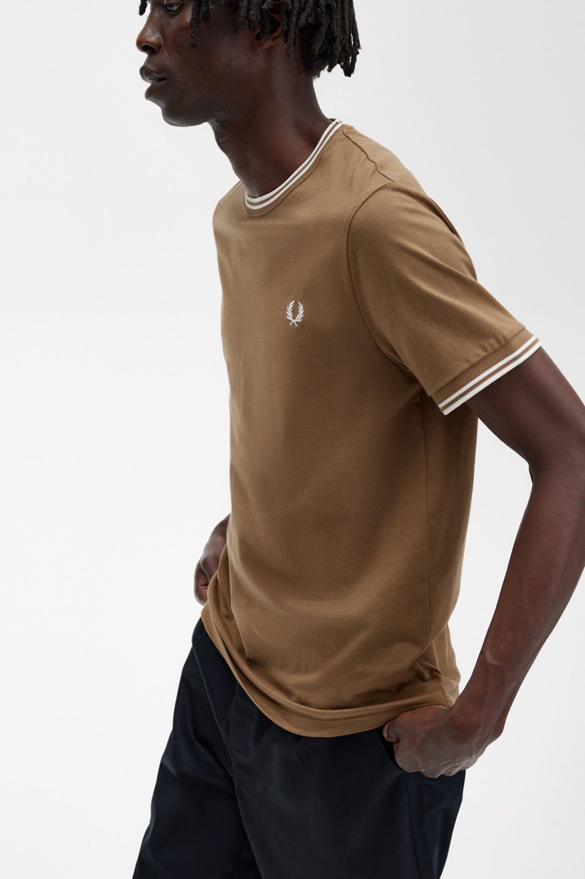 Fred Perry Twin Tipped T-Shirt - Shaded Stone