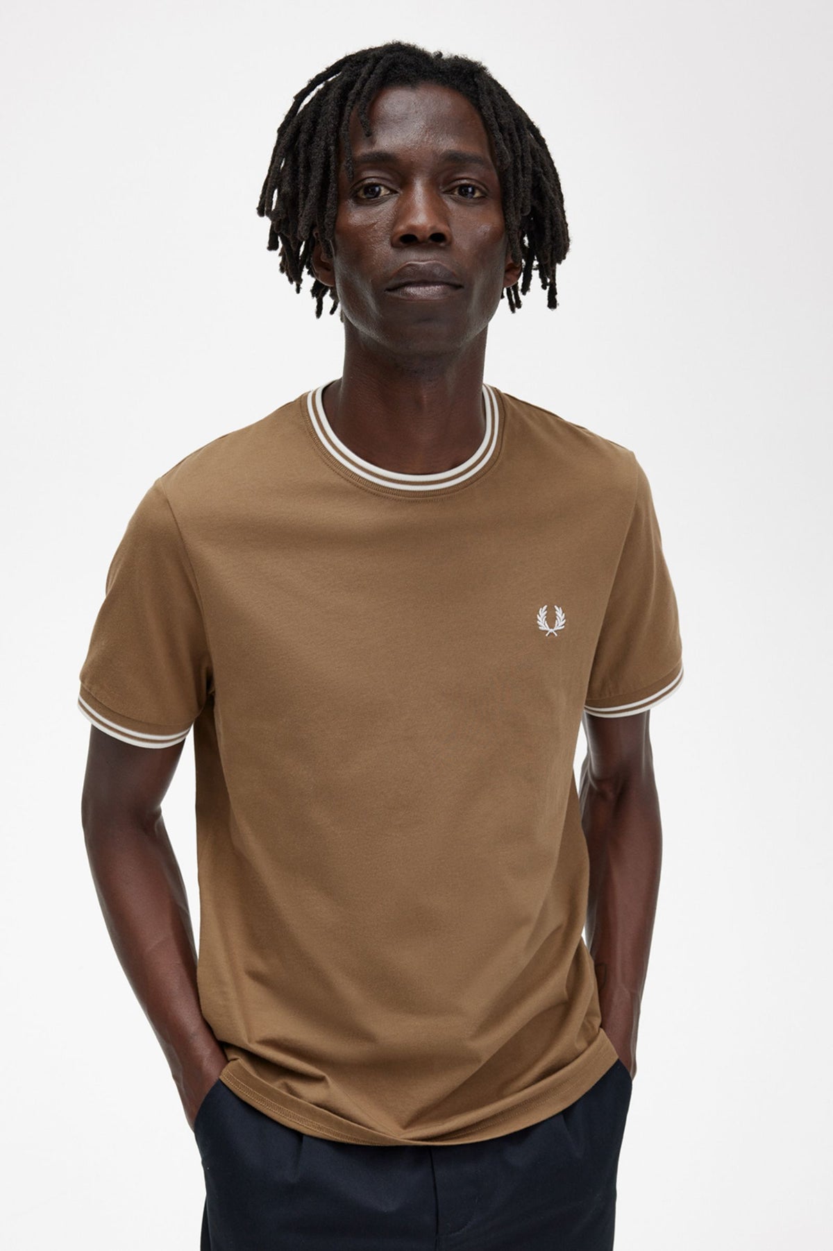 Fred Perry Twin Tipped T-Shirt - Shaded Stone