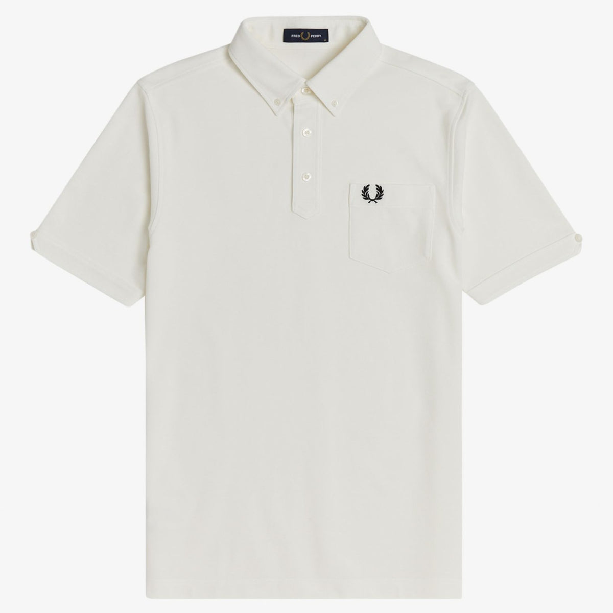 Fred Perry Button Down Polo - Snow White