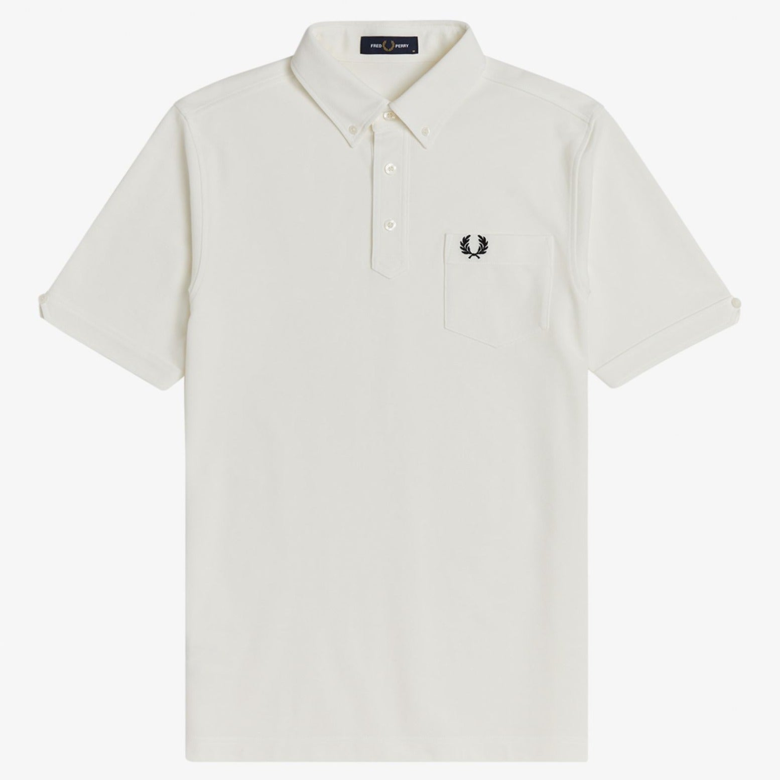 Fred Perry Button Down Polo - Snow White