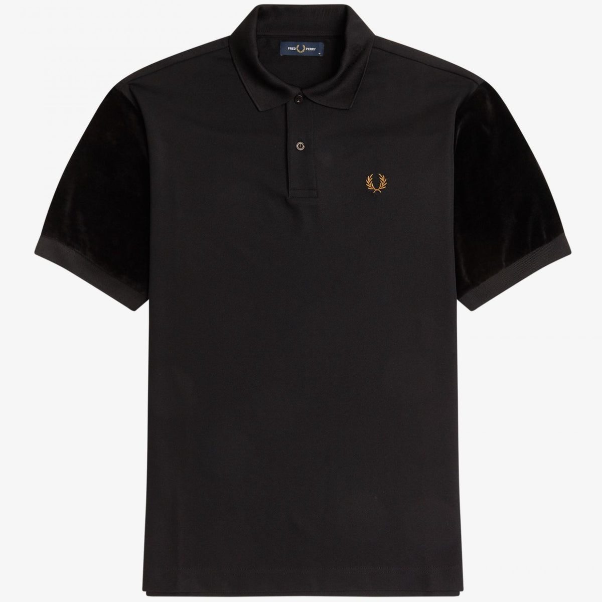 Fred Perry Velour Polo Shirt - Black