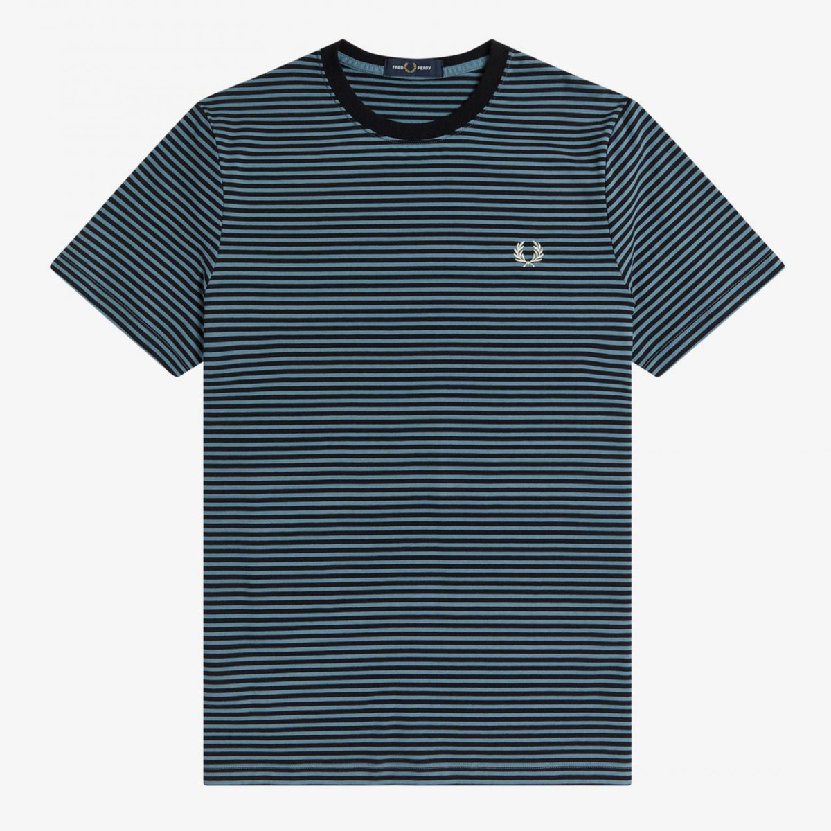 Fred Perry Two Colour Stripe T-Shirt - Ash Blue
