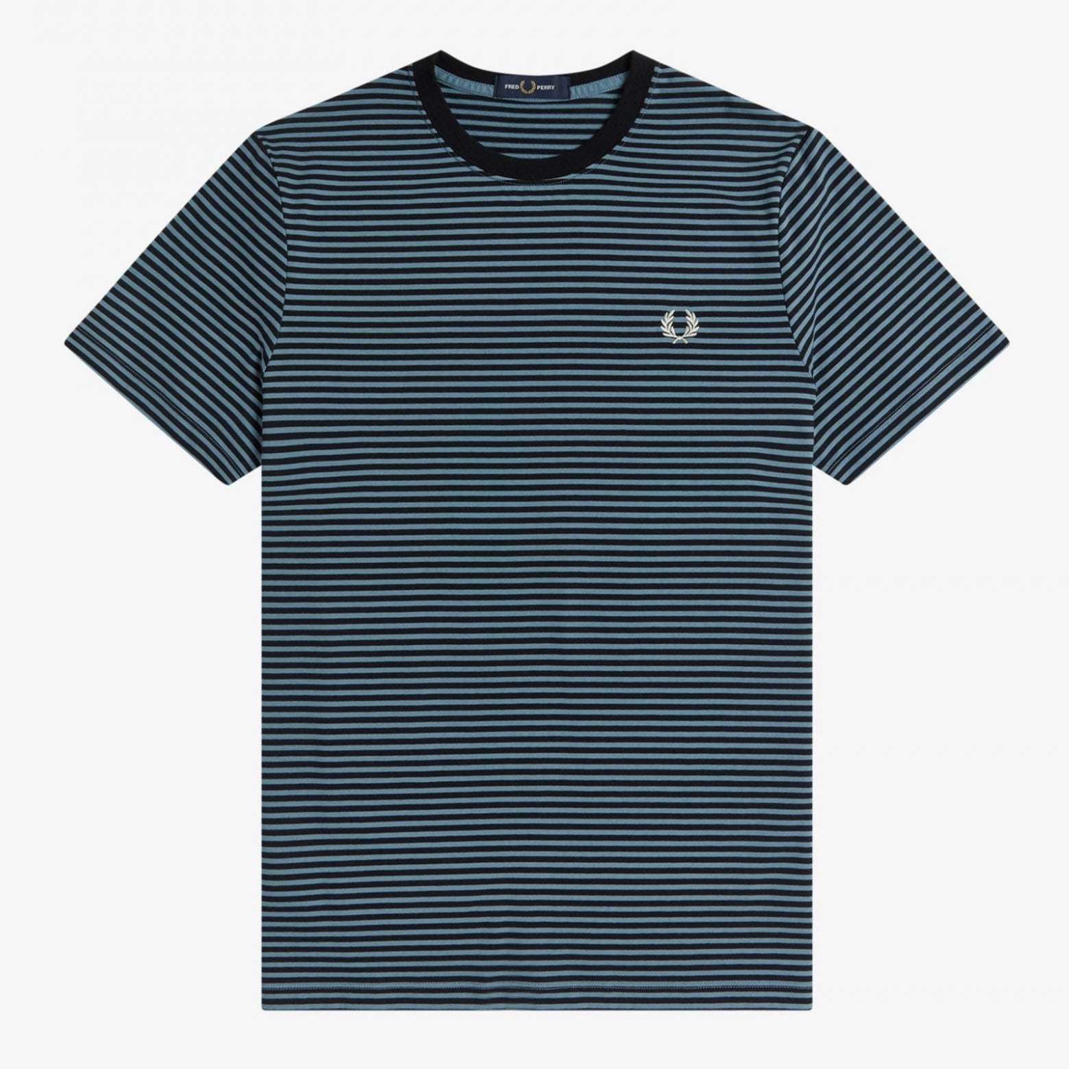 Fred Perry Two Colour Stripe T-Shirt - Ash Blue