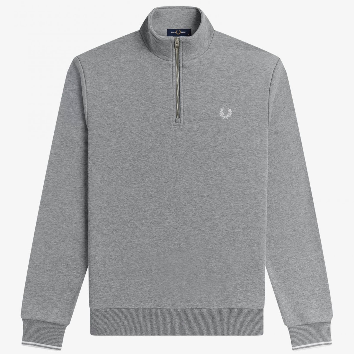 Fred Perry Half Zip Sweat - Steel Marl