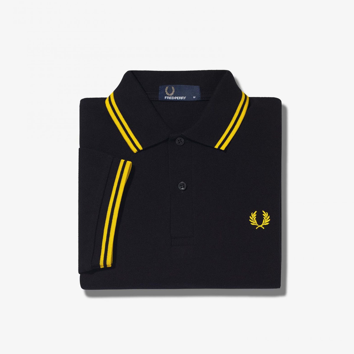 Fred Perry M3600 Polo Shirt Black / New Yellow