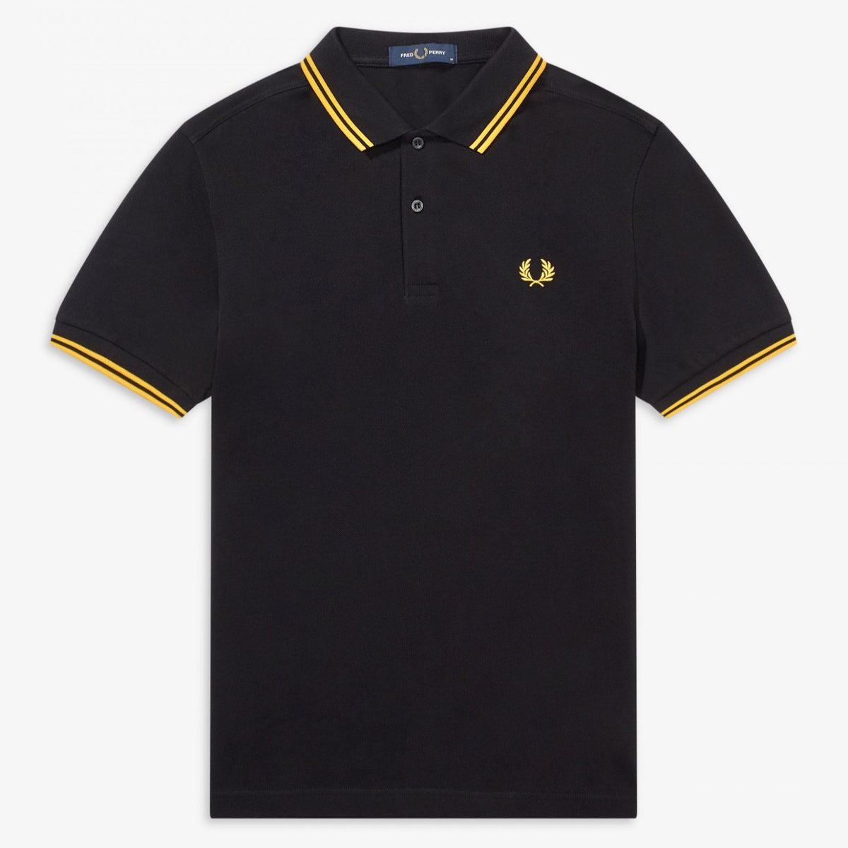 Fred Perry M3600 Polo Shirt Black / New Yellow