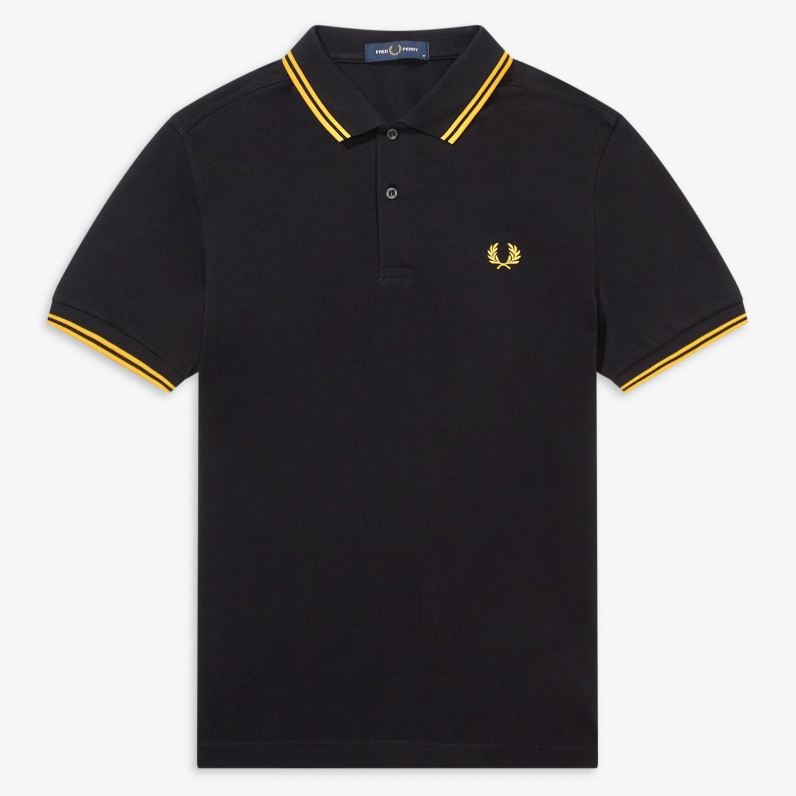 Fred Perry M3600 Polo Shirt Black / New Yellow