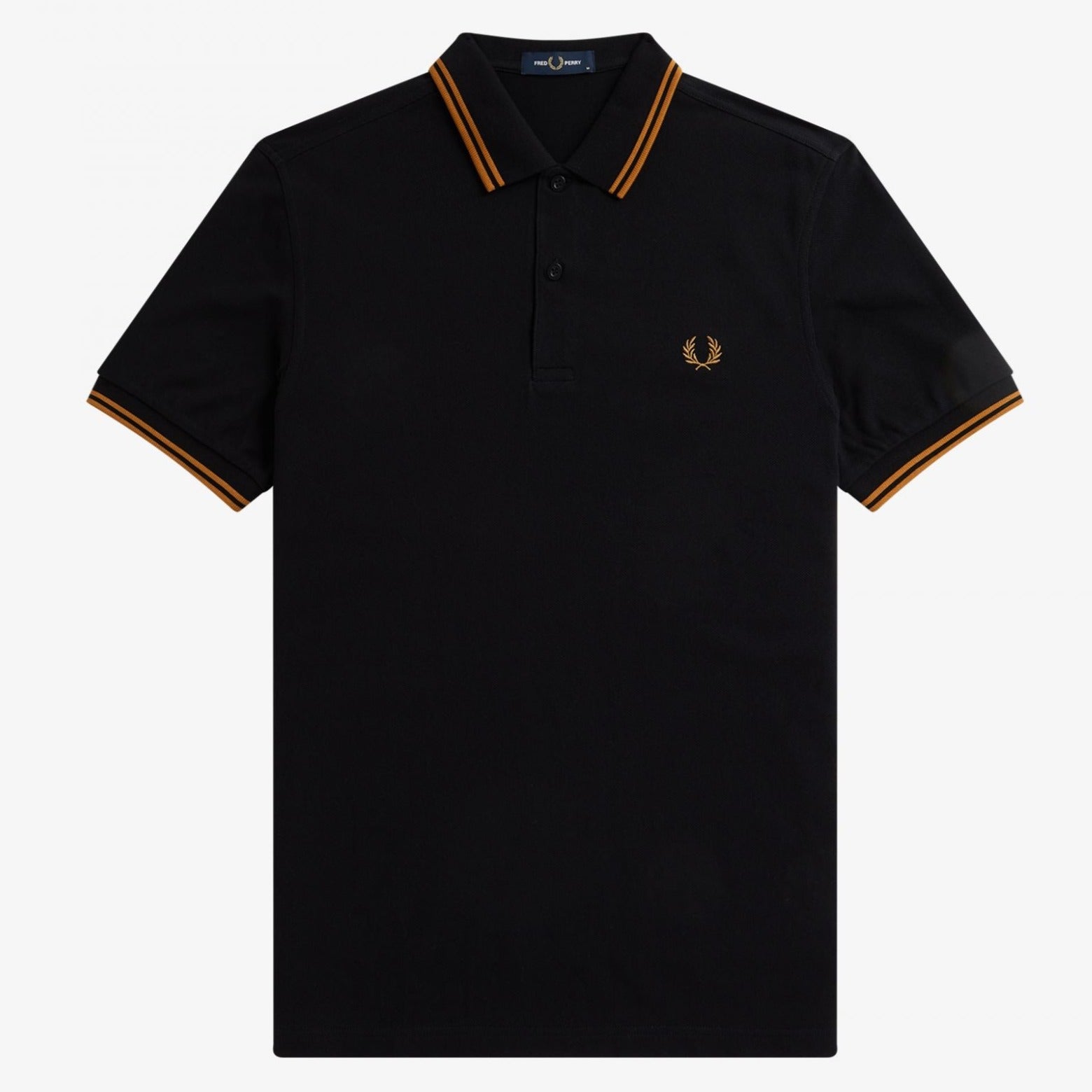 Fred Perry M3600 Polo - Black / Dark Caramel