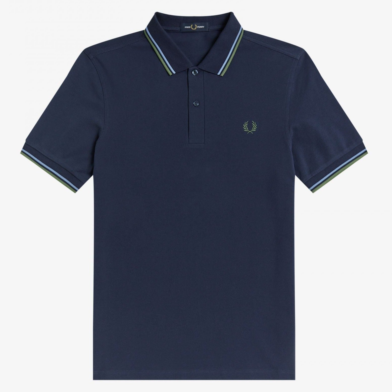 Fred P M3600 Polo - Dark Carbon / Ash Blue / Pistachio
