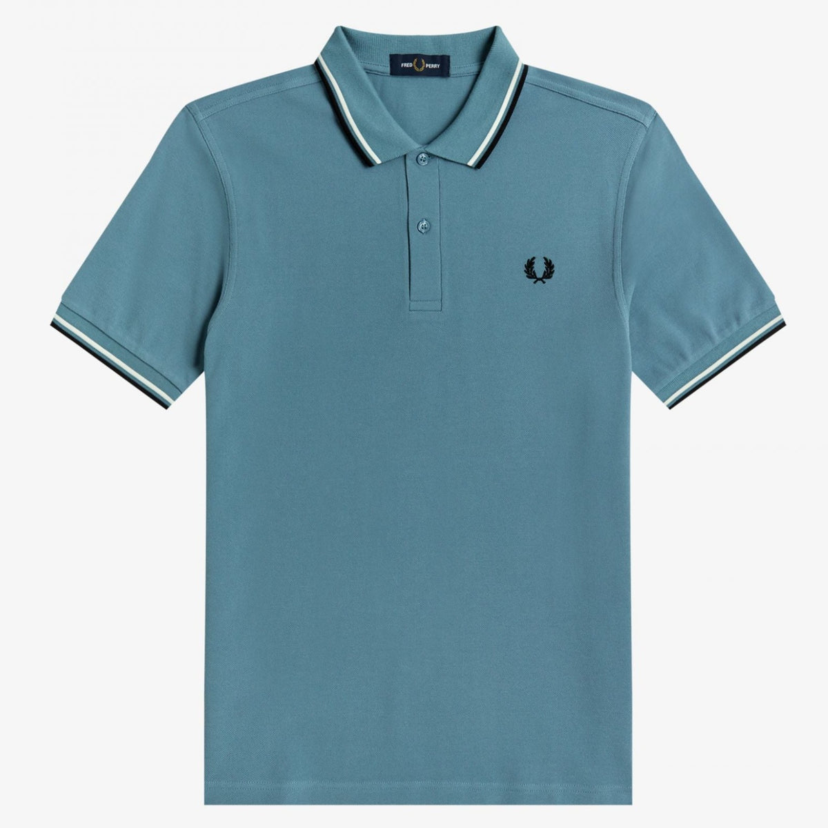 Fred Perry M3600 Polo - Ash Blue / Snow White / Black