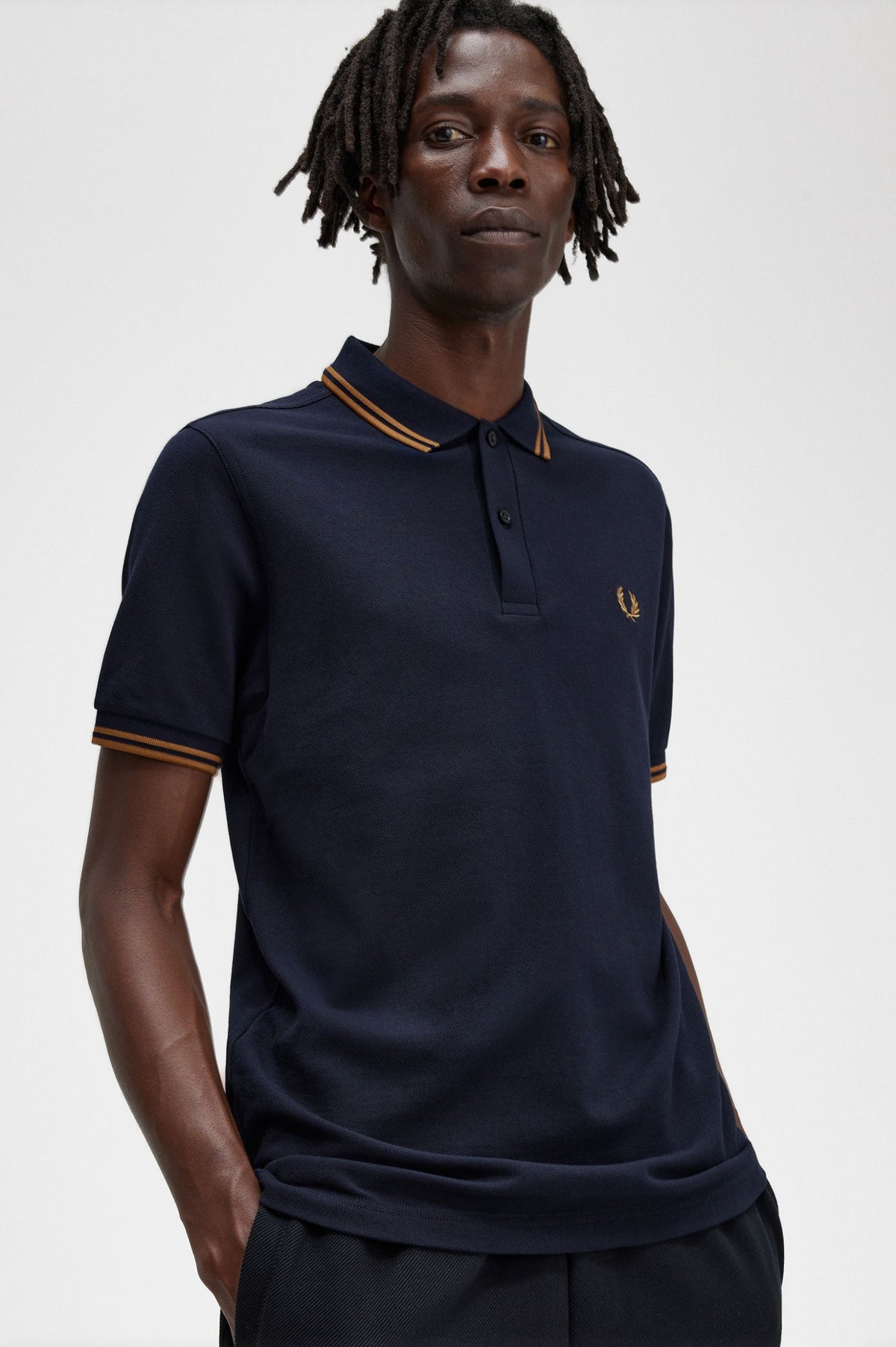Fred Perry M3600 Polo - Navy / Dark Caramel