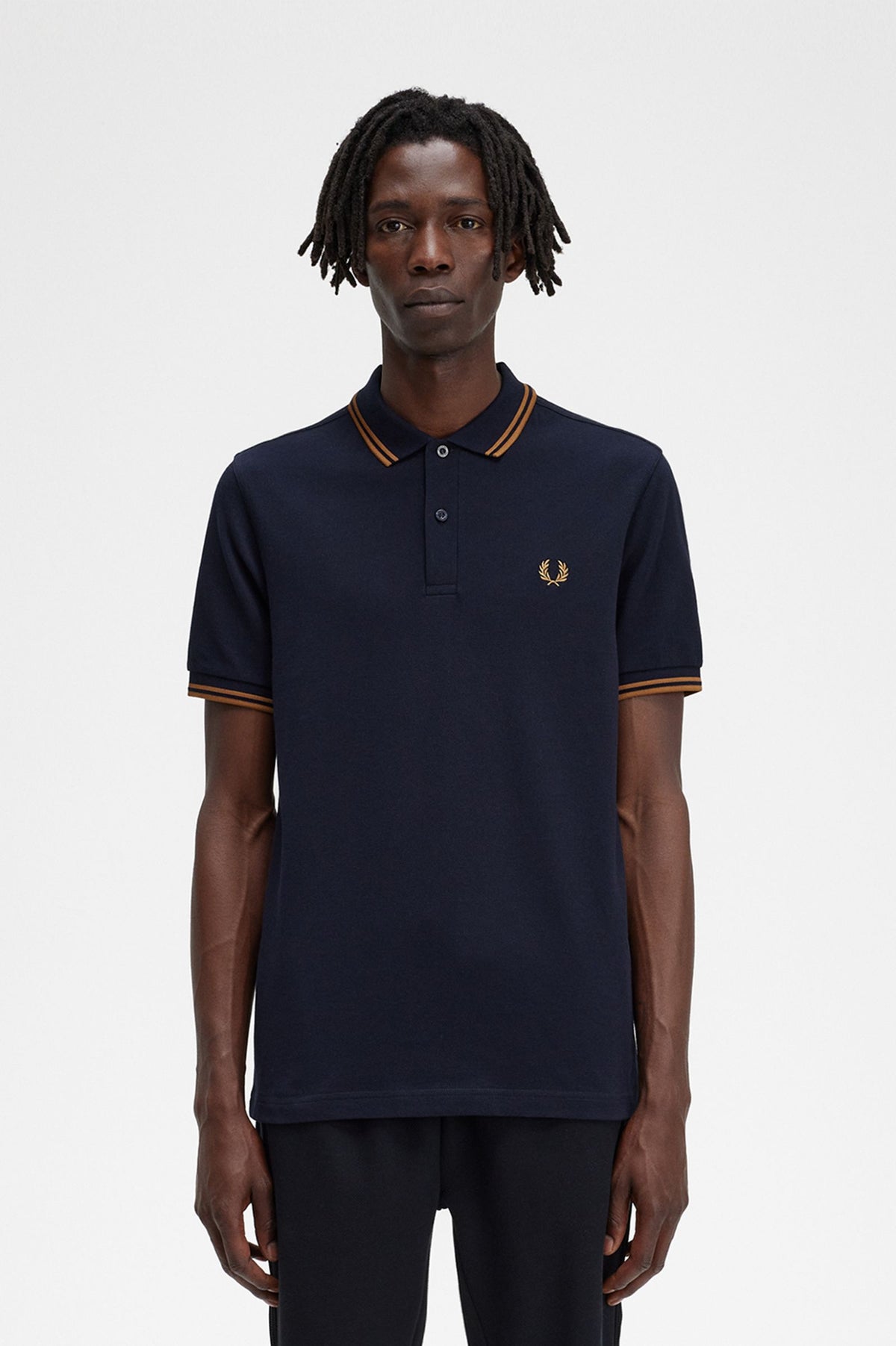Fred Perry M3600 Polo - Navy / Dark Caramel