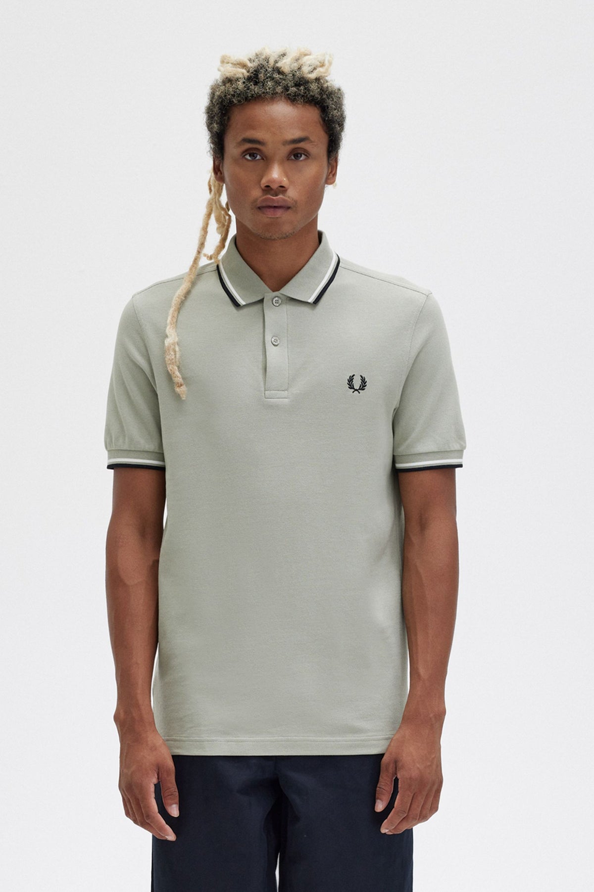 Fred Perry M3600 Polo - Seagrass / Snow White / Black