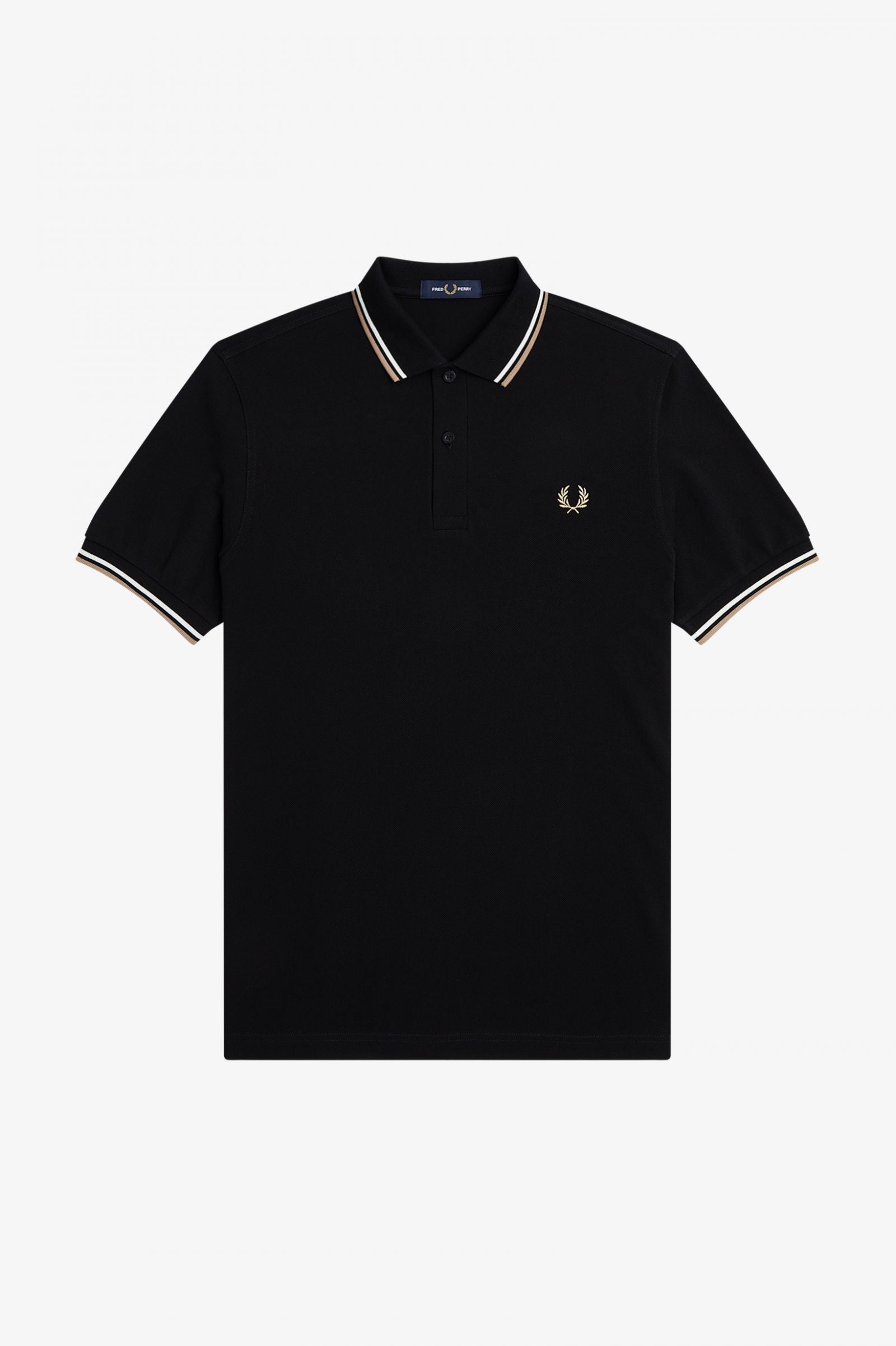 Fred Perry M3600 Polo - Black / Snow / Stone