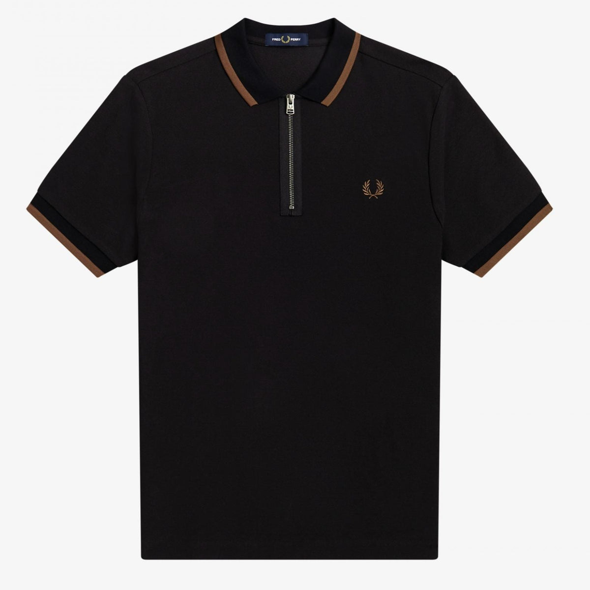 Fred Perry Half Zip Polo - Black