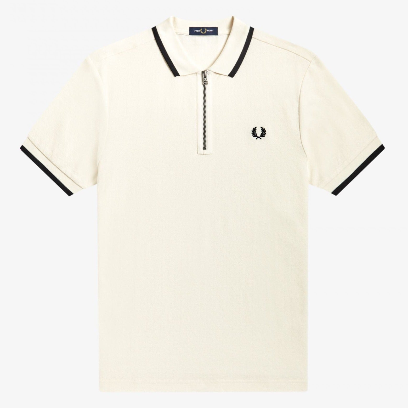 Fred Perry Half Zip Polo - Ecru