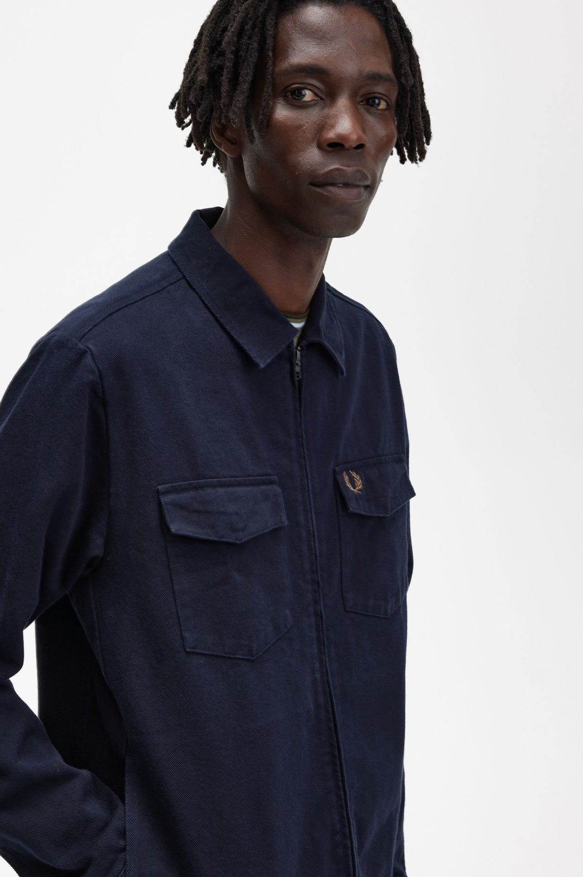 Fred Perry Heavy Twill Overshirt - Navy