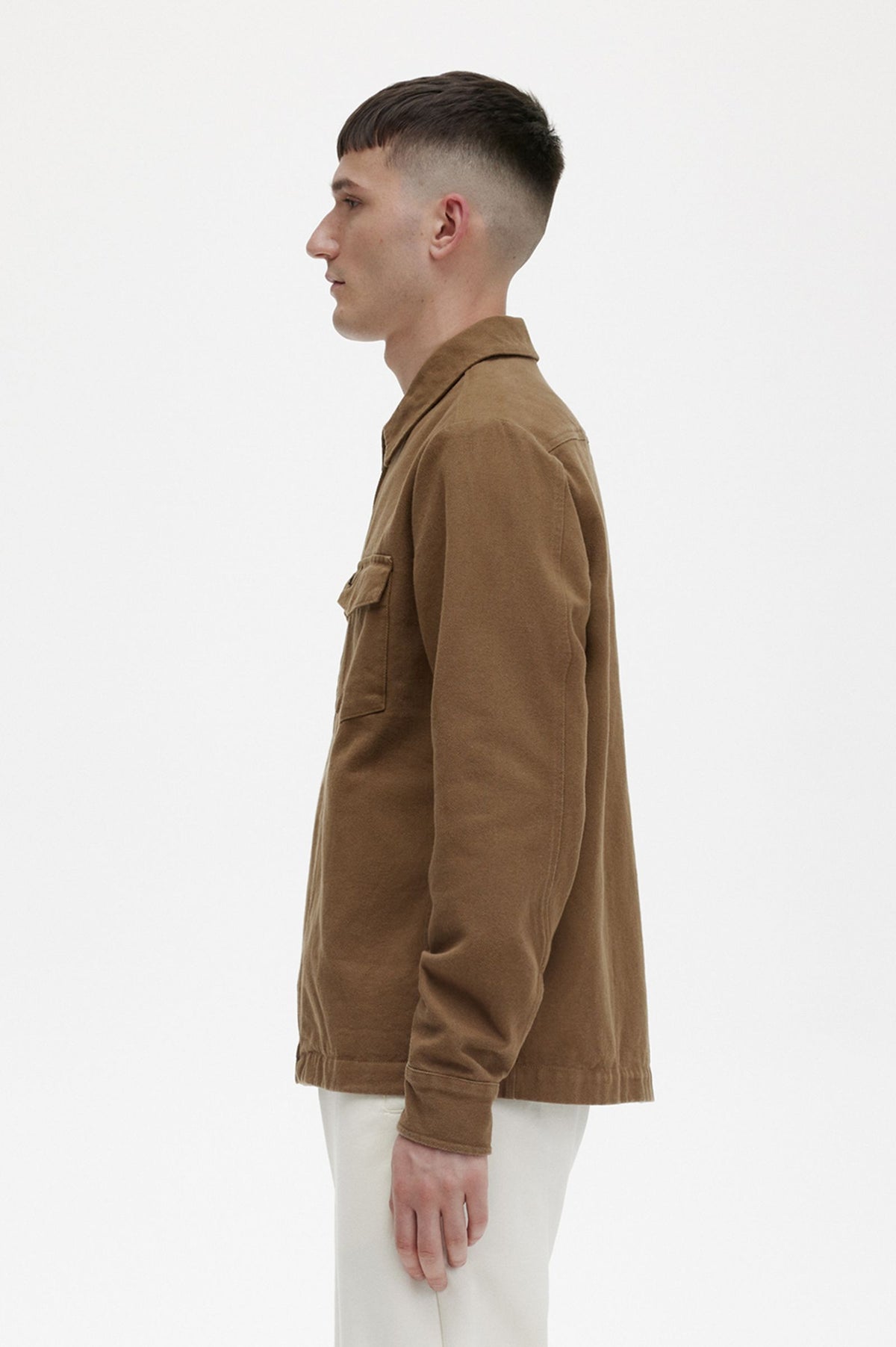 Fred Perry Heavy Twill Overshirt - Shaded Stone
