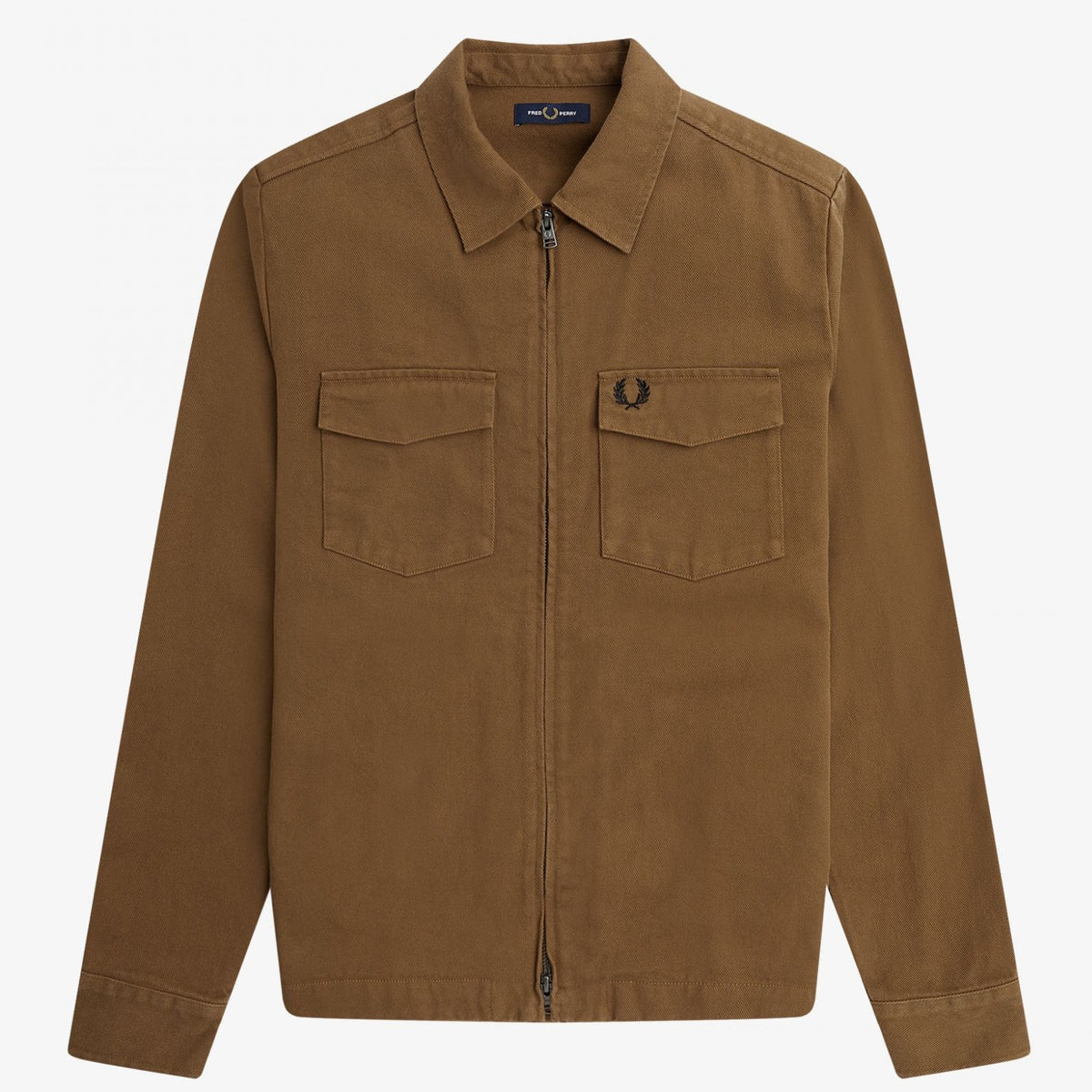 Fred Perry Heavy Twill Overshirt - Shaded Stone