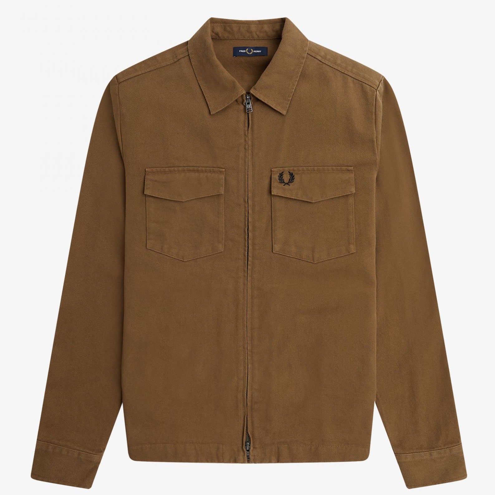 Fred Perry Heavy Twill Overshirt - Shaded Stone