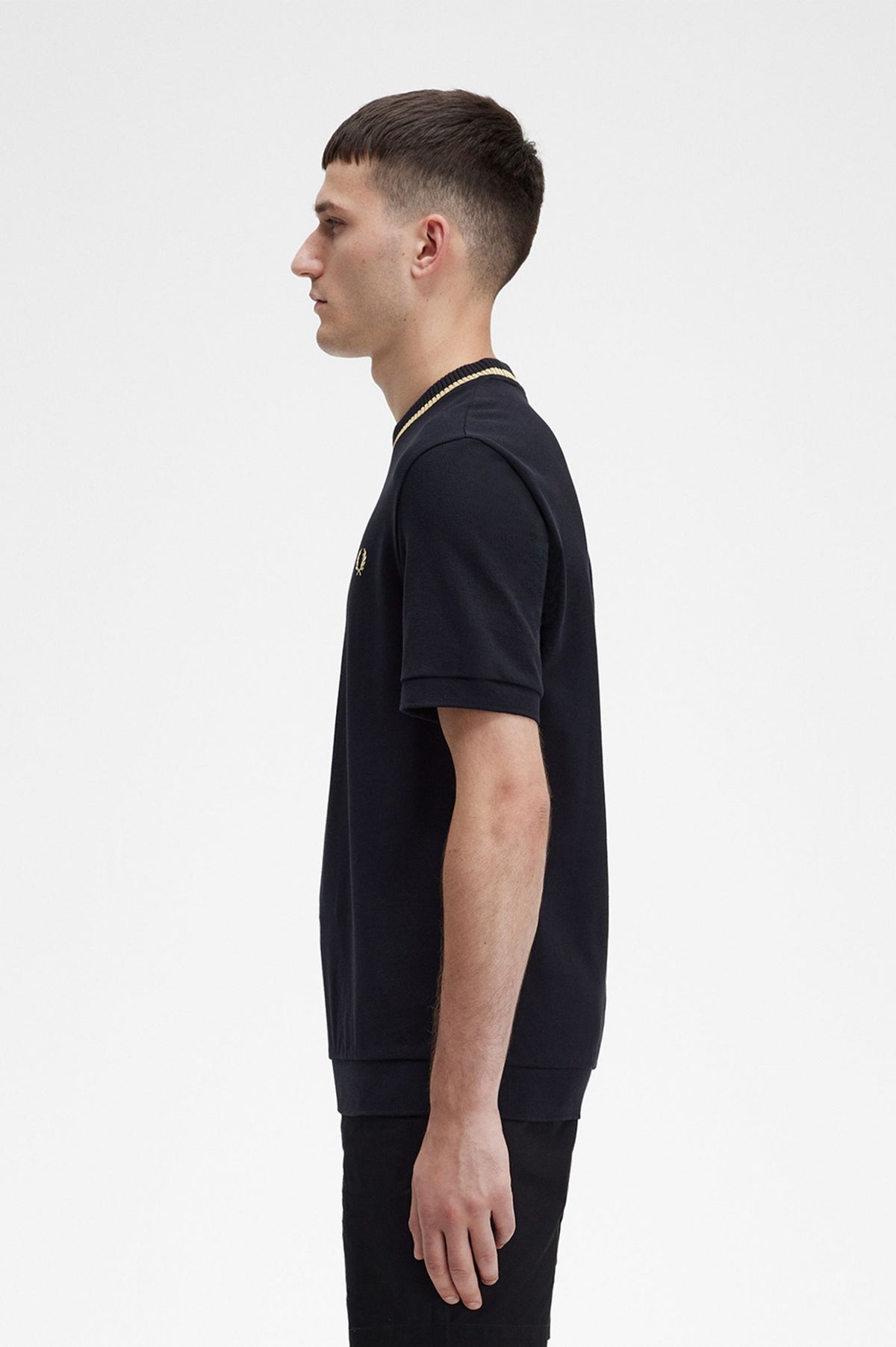 Fred Perry Crew Neck Pique T-Shirt - Black
