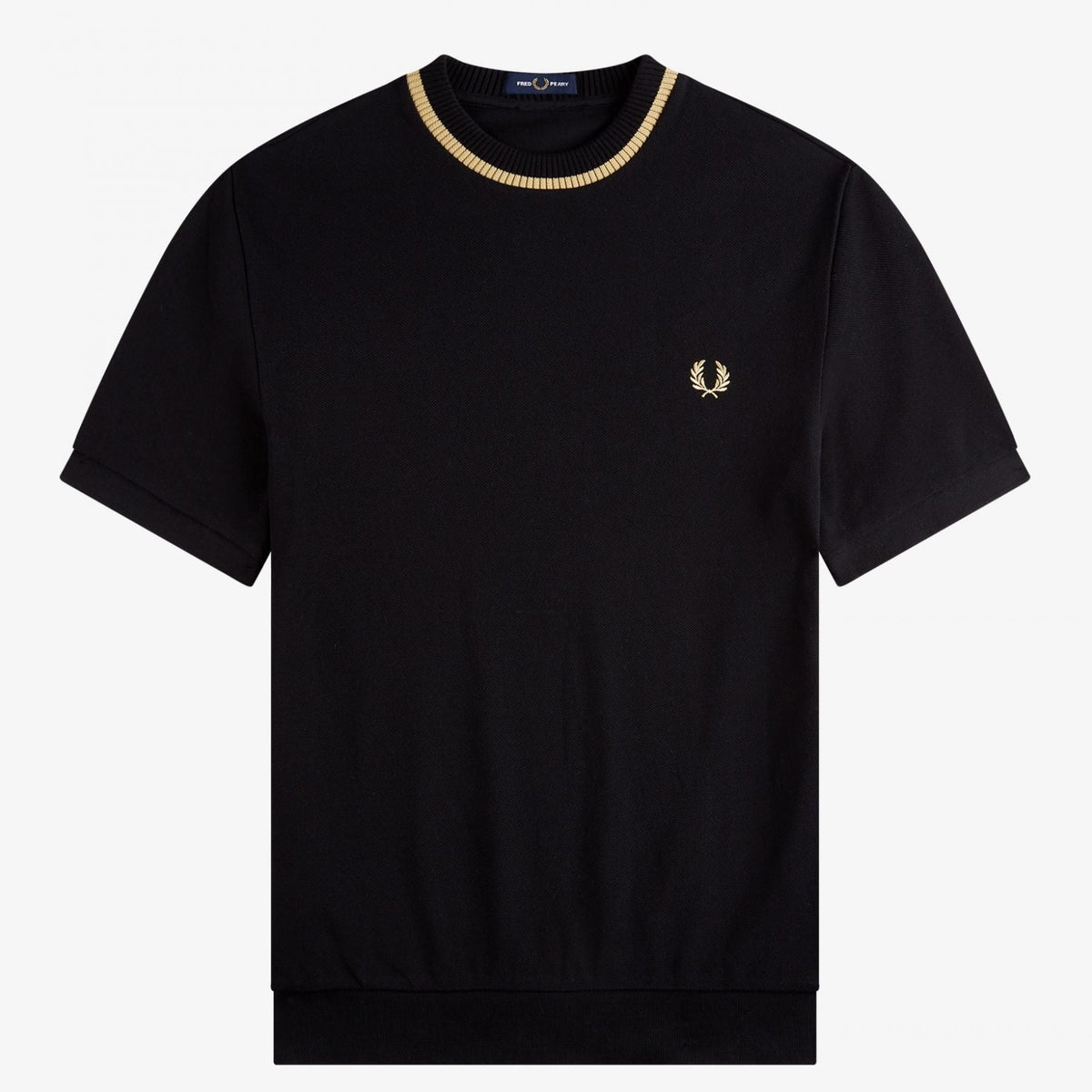Fred Perry Crew Neck Pique T-Shirt - Black