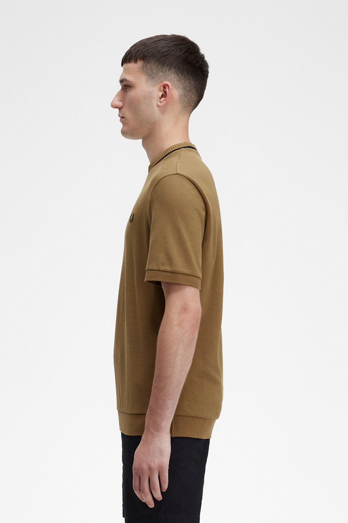 Fred Perry Crew Neck Pique T-Shirt - Shaded Stone