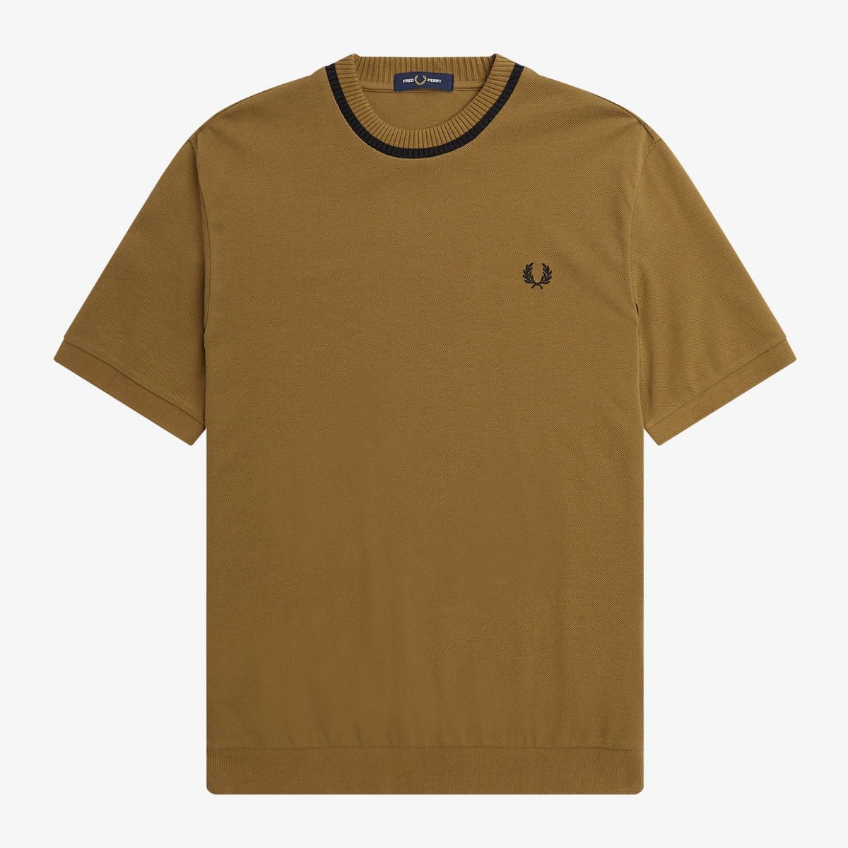 Fred Perry Crew Neck Pique T-Shirt - Shaded Stone