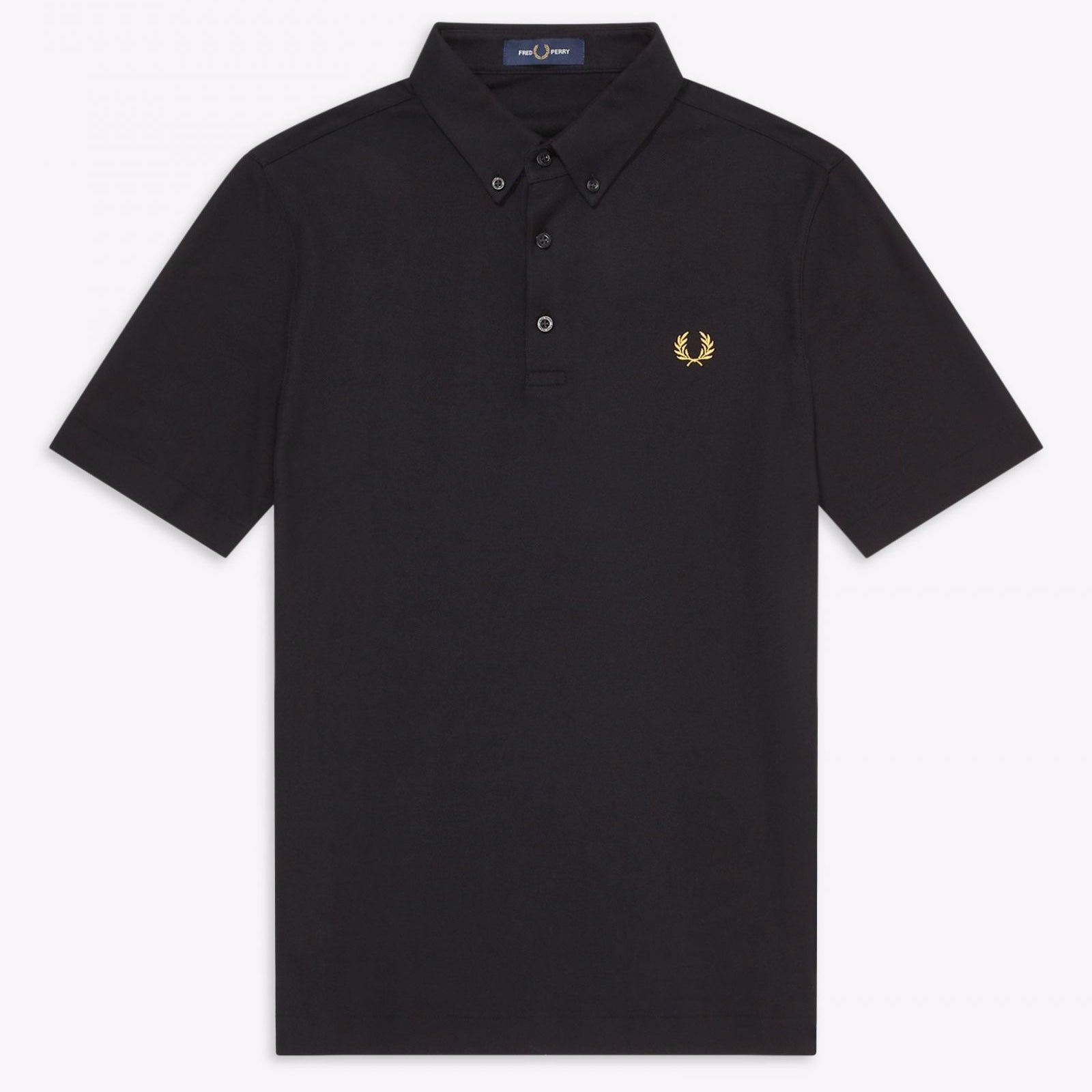 Fred Perry Button Down Polo Shirt Black