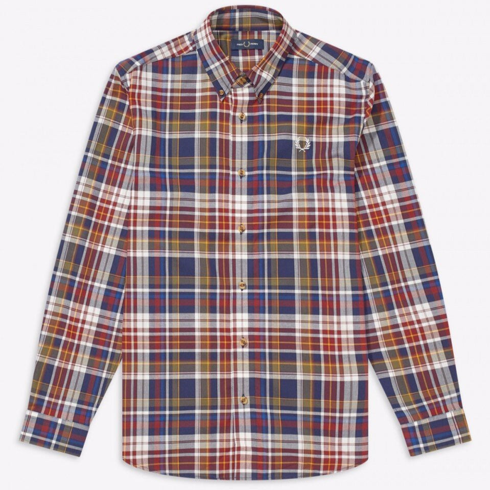 Fred Perry Tartan Shirt Navy