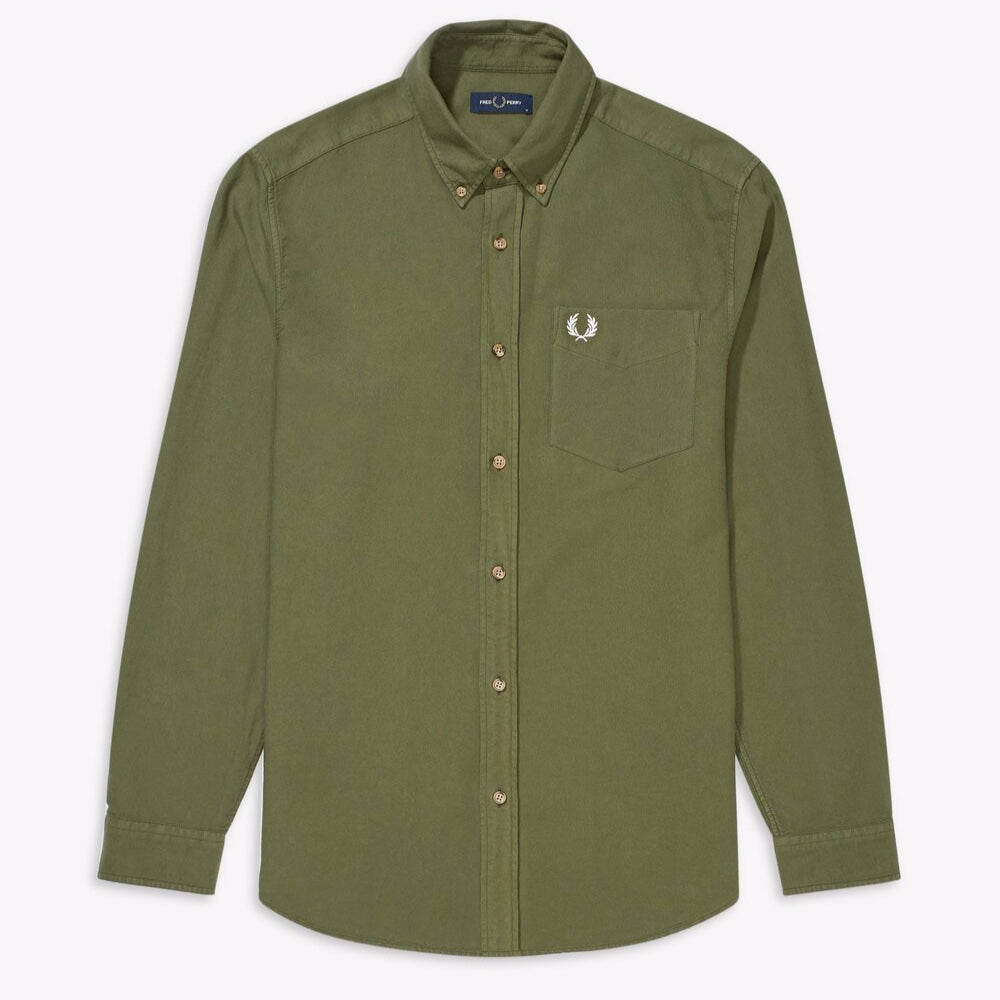 Fred Perry Overdyed Shirt Military Green