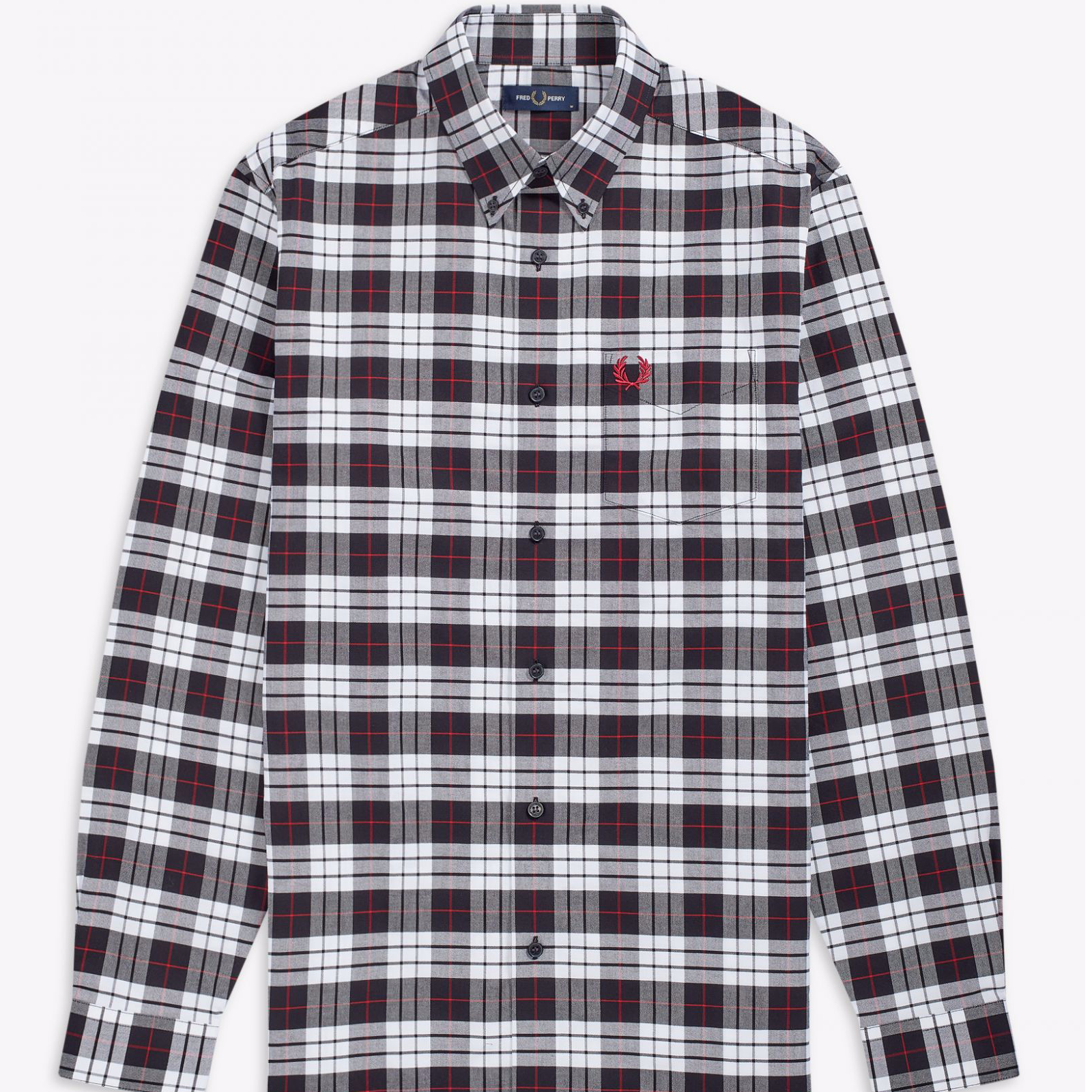 Fred Perry Tartan Oxford Shirt White