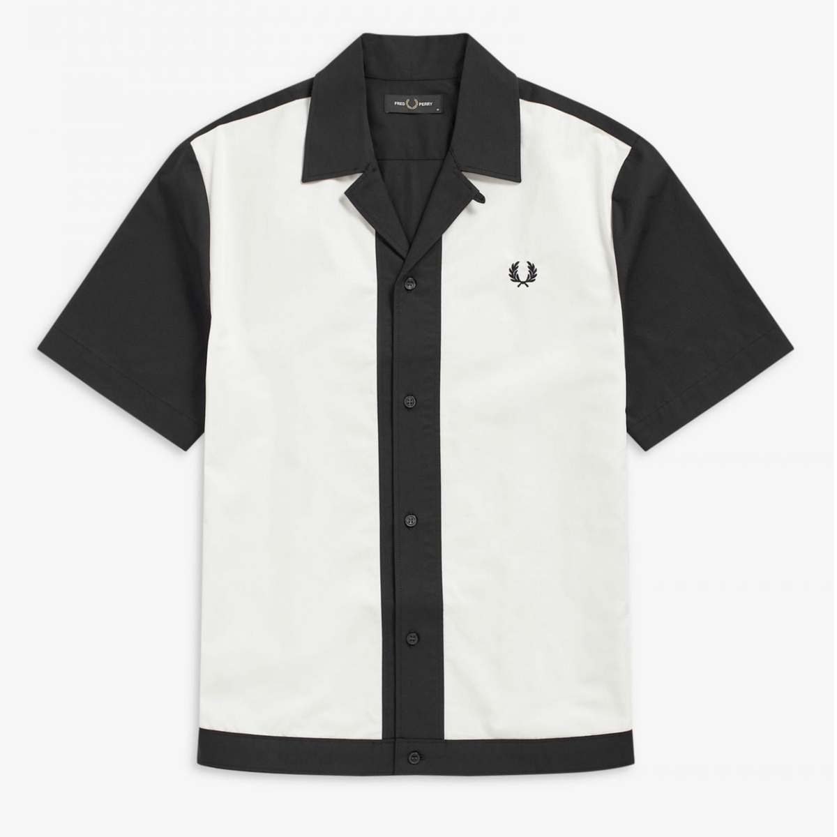 Fred Perry Panneled Bowling Shirt Navy