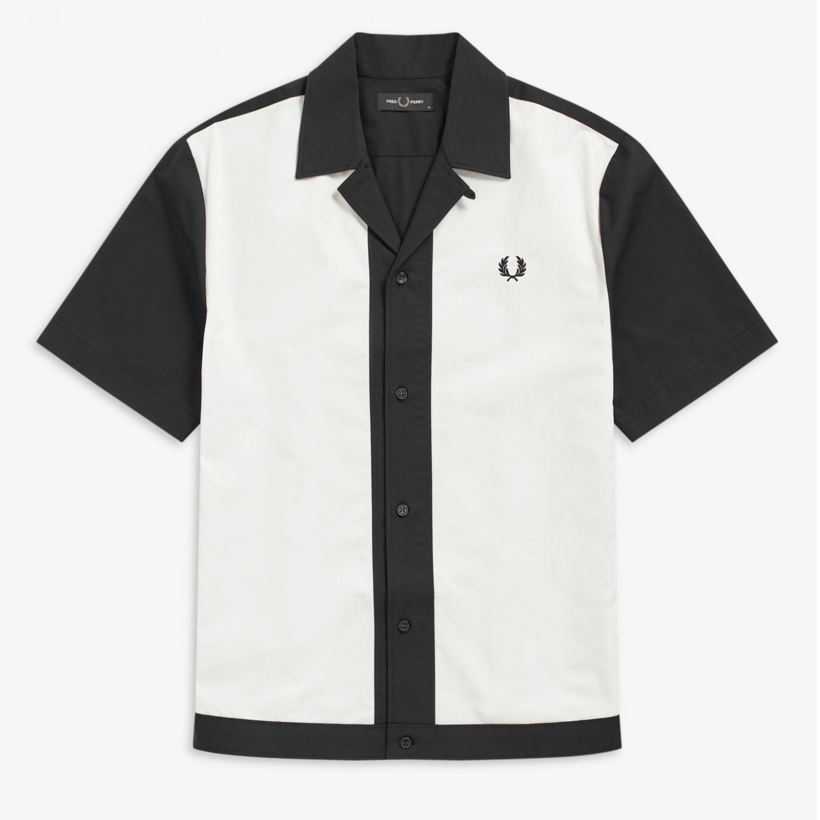 Fred Perry Panneled Bowling Shirt Navy