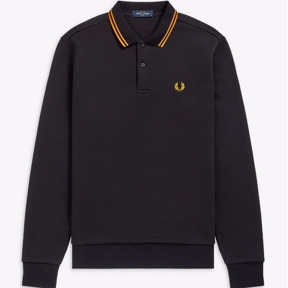 Fred Perry Fleeceback Pique Polo Shirt Black