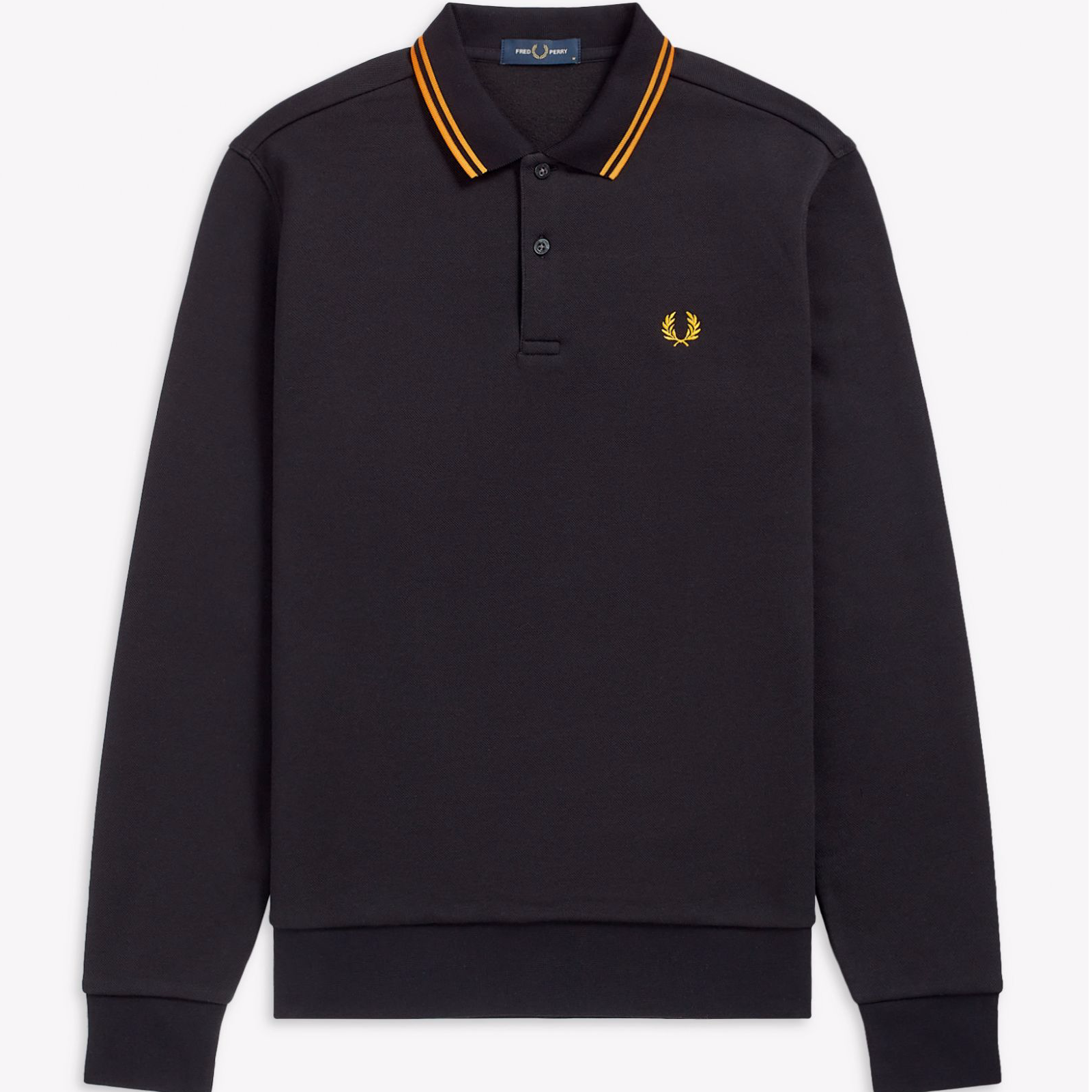 Fred Perry Fleeceback Pique Polo Shirt Black