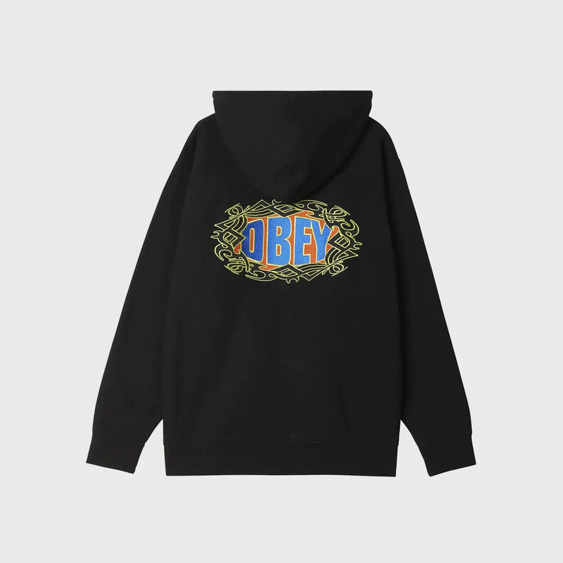 Obey Tribal Zip Hood - Black
