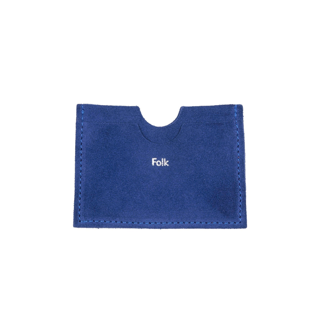 Folk Orb Cardholder - Cobalt Blue Suede